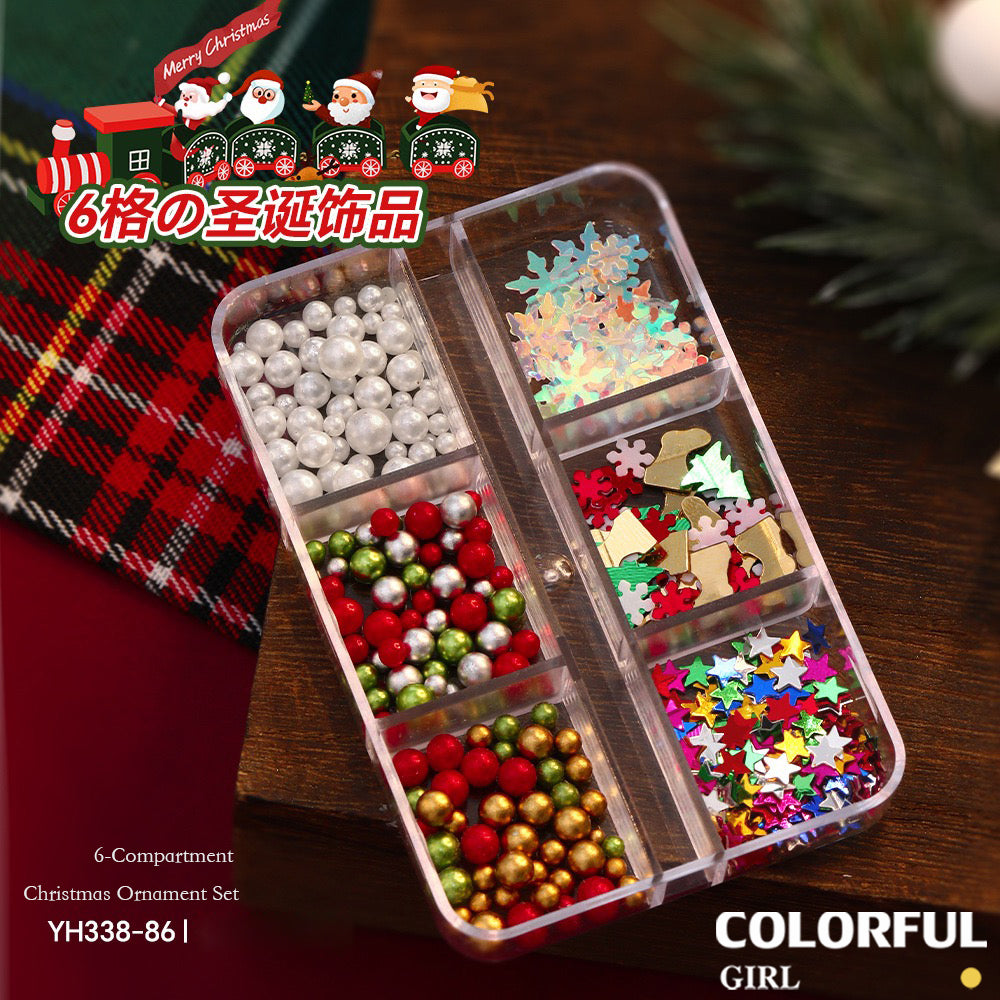 Christmas Nail Art Set DIY 🎄 ชุดตกแต่งเล็บคริสต์มาส | Premium 3D Nail Charms & Stickers | Snowflake Santa Christmas Tree Nail Accessories | Holiday DIY Nail Decoration Collection