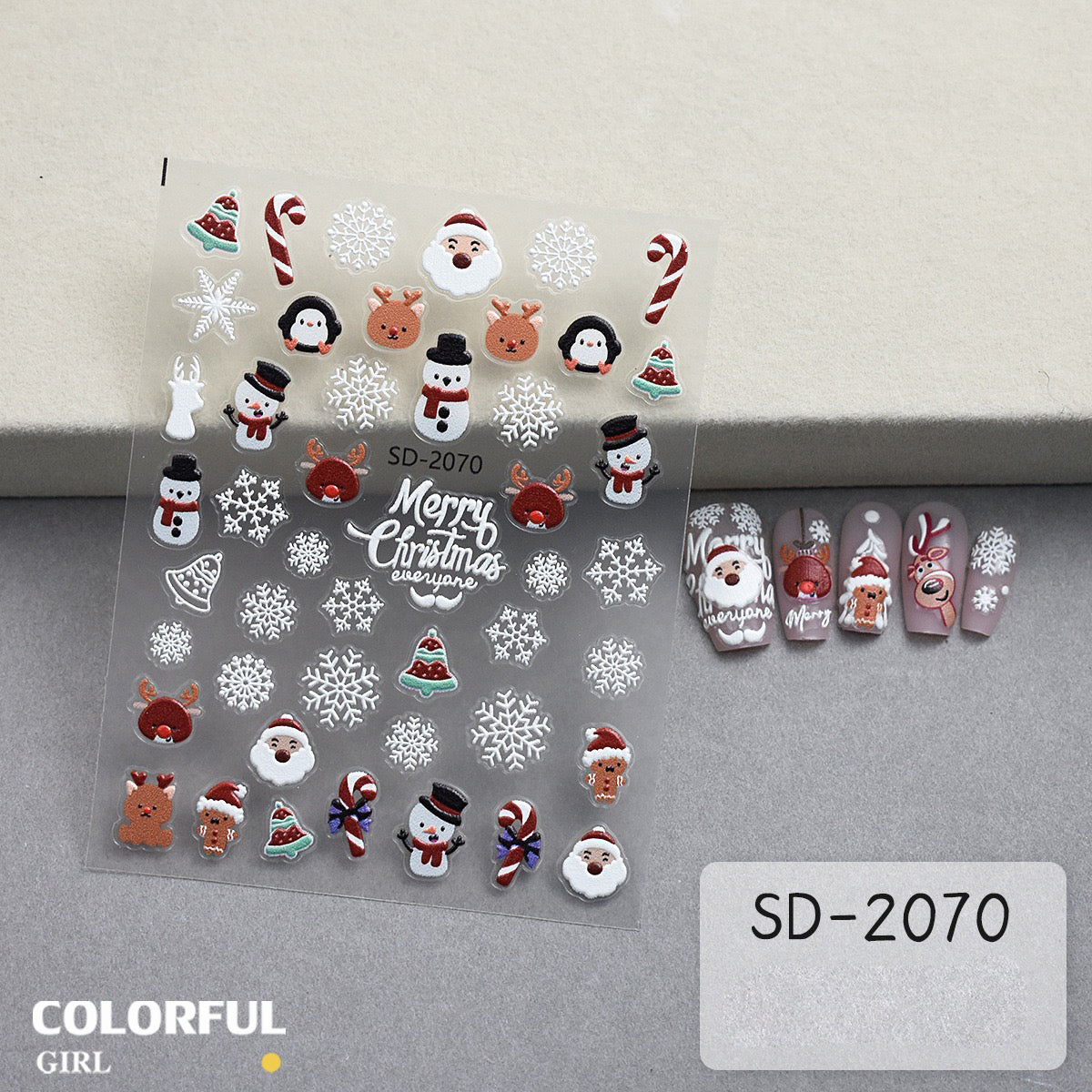 Christmas Nail Art Set DIY 🎄 ชุดตกแต่งเล็บคริสต์มาส | Premium 3D Nail Charms & Stickers | Snowflake Santa Christmas Tree Nail Accessories | Holiday DIY Nail Decoration Collection