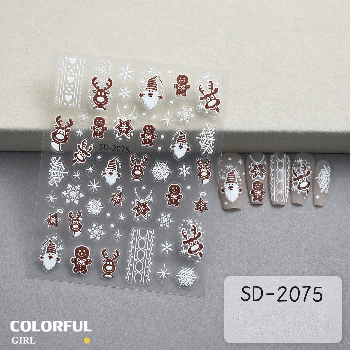 Christmas Nail Art Set DIY 🎄 ชุดตกแต่งเล็บคริสต์มาส | Premium 3D Nail Charms & Stickers | Snowflake Santa Christmas Tree Nail Accessories | Holiday DIY Nail Decoration Collection
