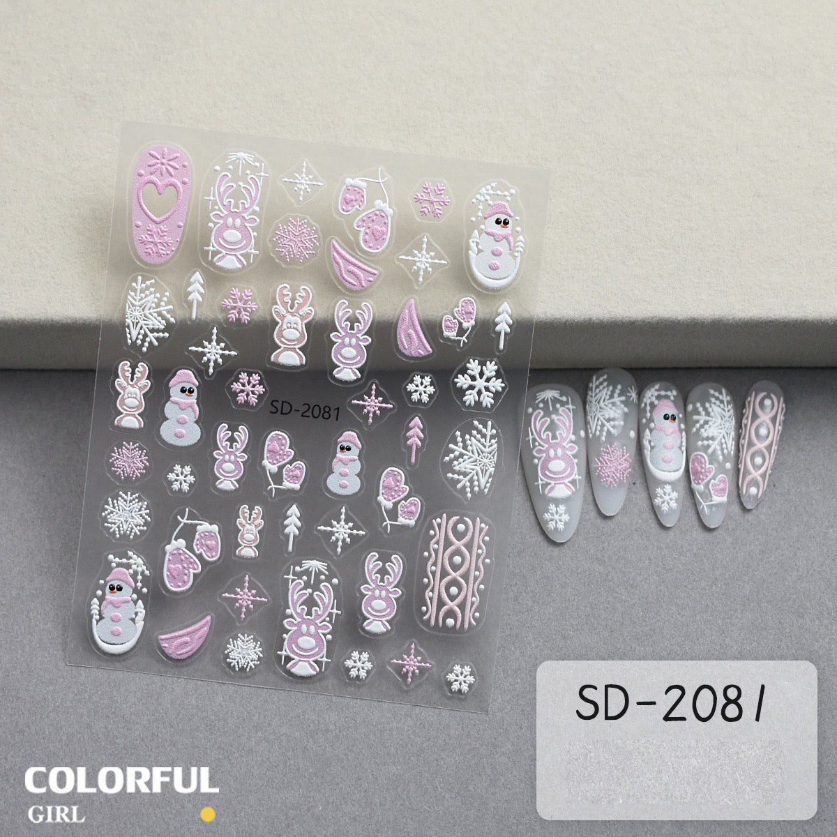 Christmas Nail Art Set DIY 🎄 ชุดตกแต่งเล็บคริสต์มาส | Premium 3D Nail Charms & Stickers | Snowflake Santa Christmas Tree Nail Accessories | Holiday DIY Nail Decoration Collection