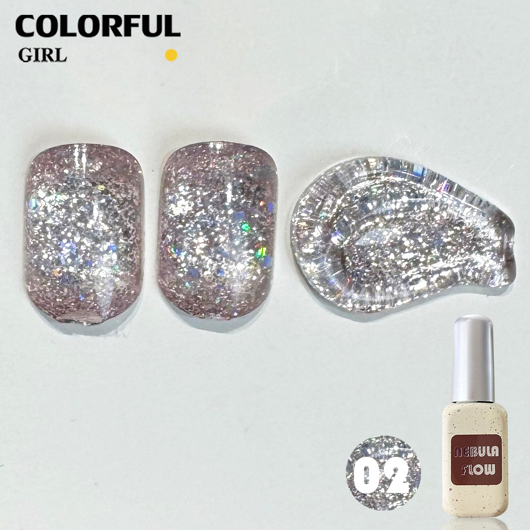 NebulaFlow 24สี แบบแยกขวด เบอร์ 1-24 สีกากเพชร+เลเซอร์แฟลช |สีเจล