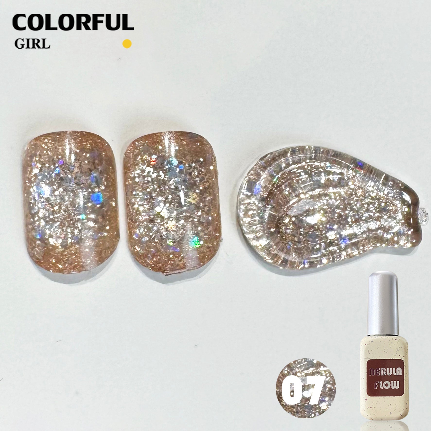 NebulaFlow 24สี แบบแยกขวด เบอร์ 1-24 สีกากเพชร+เลเซอร์แฟลช |สีเจล