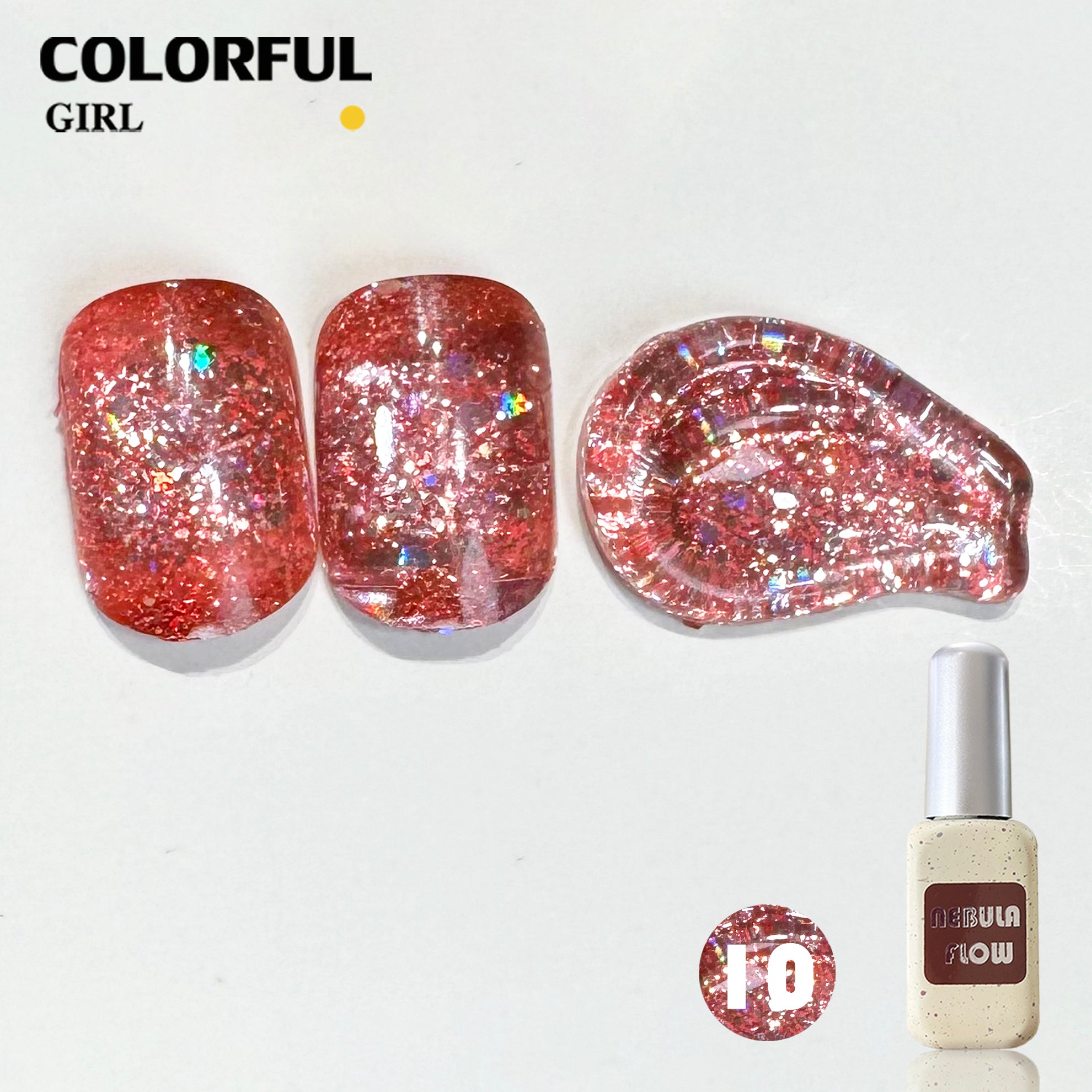 NebulaFlow 24สี แบบแยกขวด เบอร์ 1-24 สีกากเพชร+เลเซอร์แฟลช |สีเจล