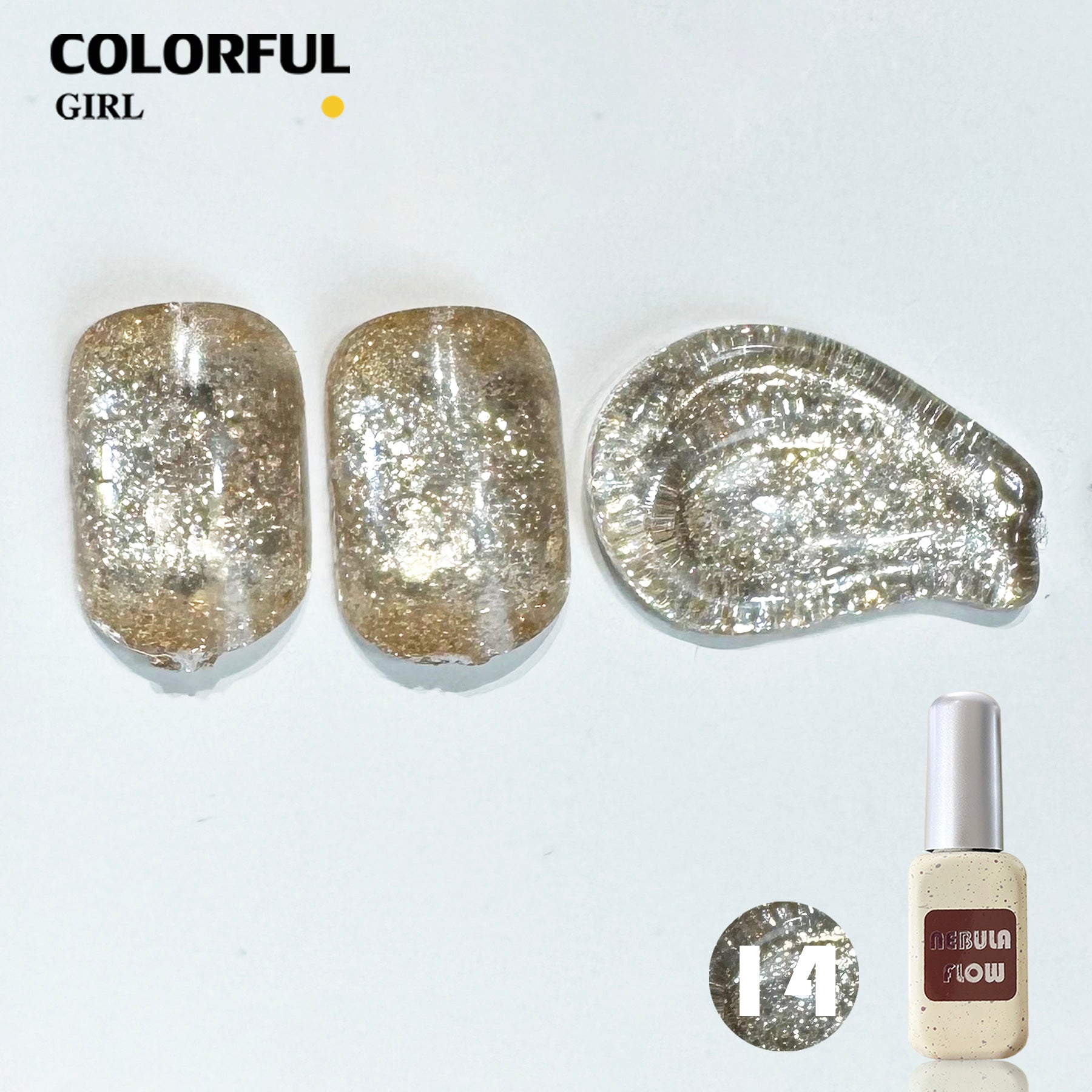 NebulaFlow 24สี แบบแยกขวด เบอร์ 1-24 สีกากเพชร+เลเซอร์แฟลช |สีเจล