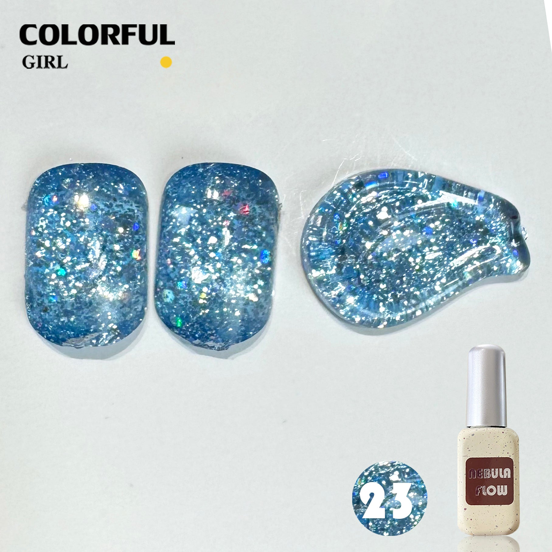 NebulaFlow 24สี แบบแยกขวด เบอร์ 1-24 สีกากเพชร+เลเซอร์แฟลช |สีเจล