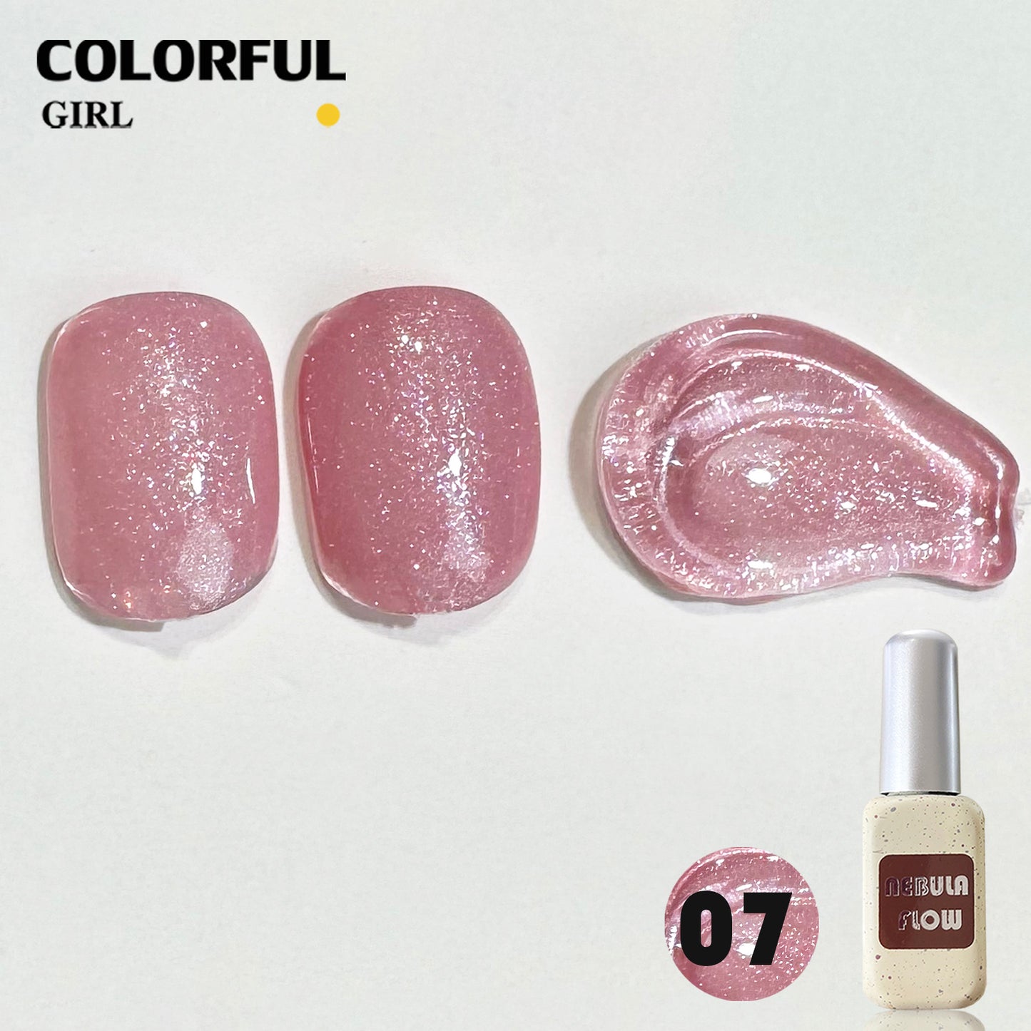 【พร้อมส่ง】NF-018|24สี สีเจลชิมเมอร์ แบบแยกขวด NebulNFlow|สีโทนชมพู สีเจล วิบวับ สวยมาก ต้องอบ