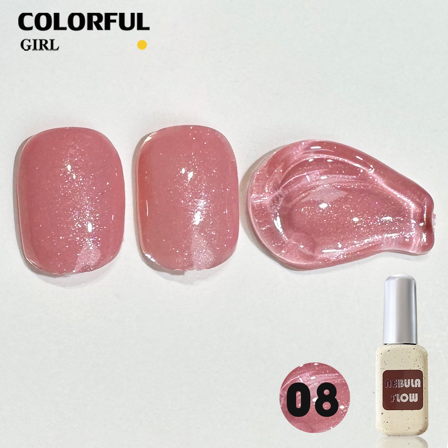 【พร้อมส่ง】NF-018|24สี สีเจลชิมเมอร์ แบบแยกขวด NebulNFlow|สีโทนชมพู สีเจล วิบวับ สวยมาก ต้องอบ