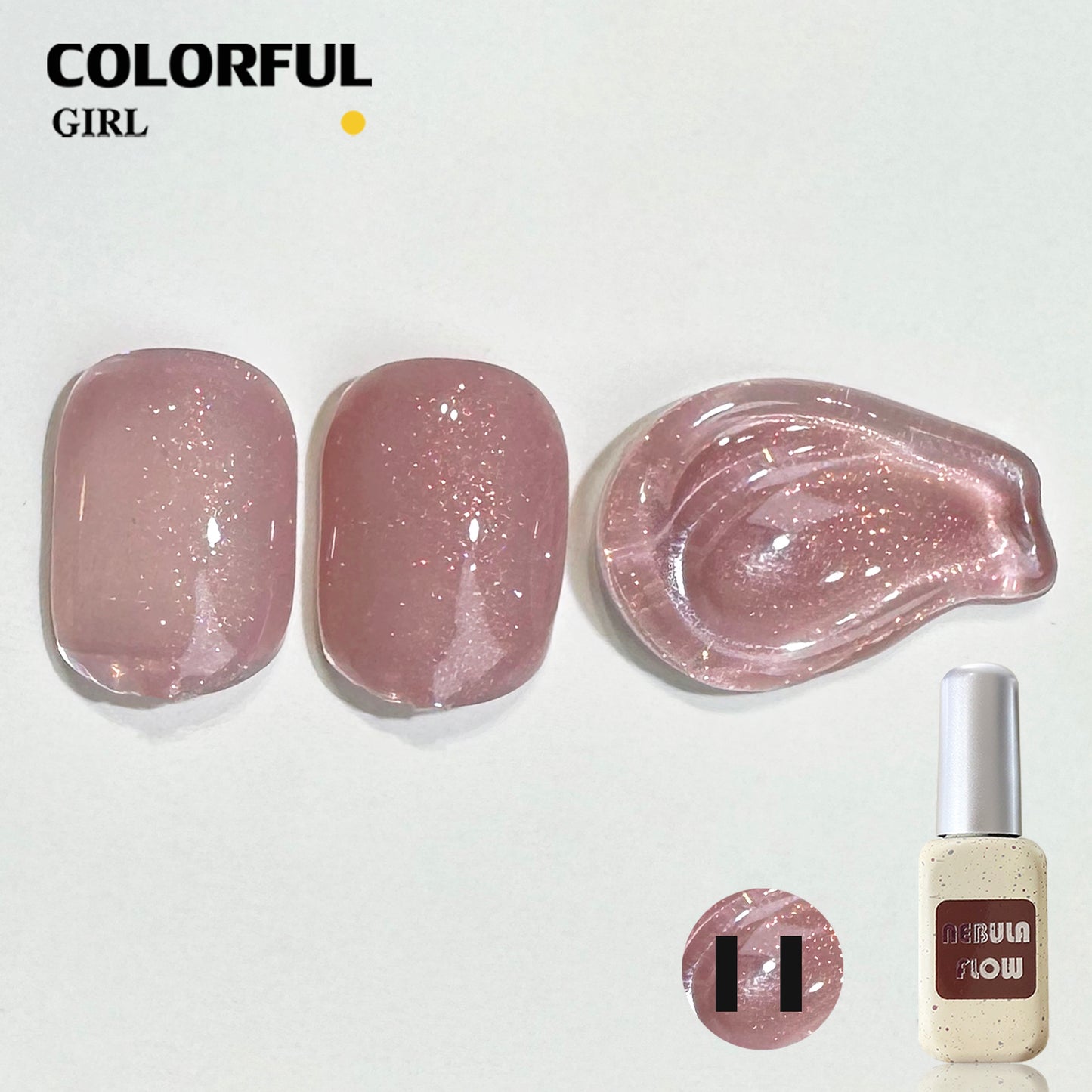 【พร้อมส่ง】NF-018|24สี สีเจลชิมเมอร์ แบบแยกขวด NebulNFlow|สีโทนชมพู สีเจล วิบวับ สวยมาก ต้องอบ