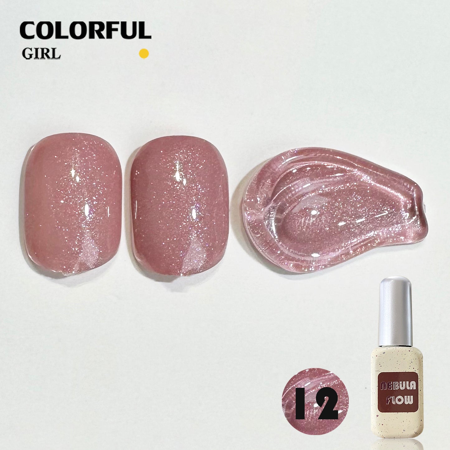 【พร้อมส่ง】NF-018|24สี สีเจลชิมเมอร์ แบบแยกขวด NebulNFlow|สีโทนชมพู สีเจล วิบวับ สวยมาก ต้องอบ