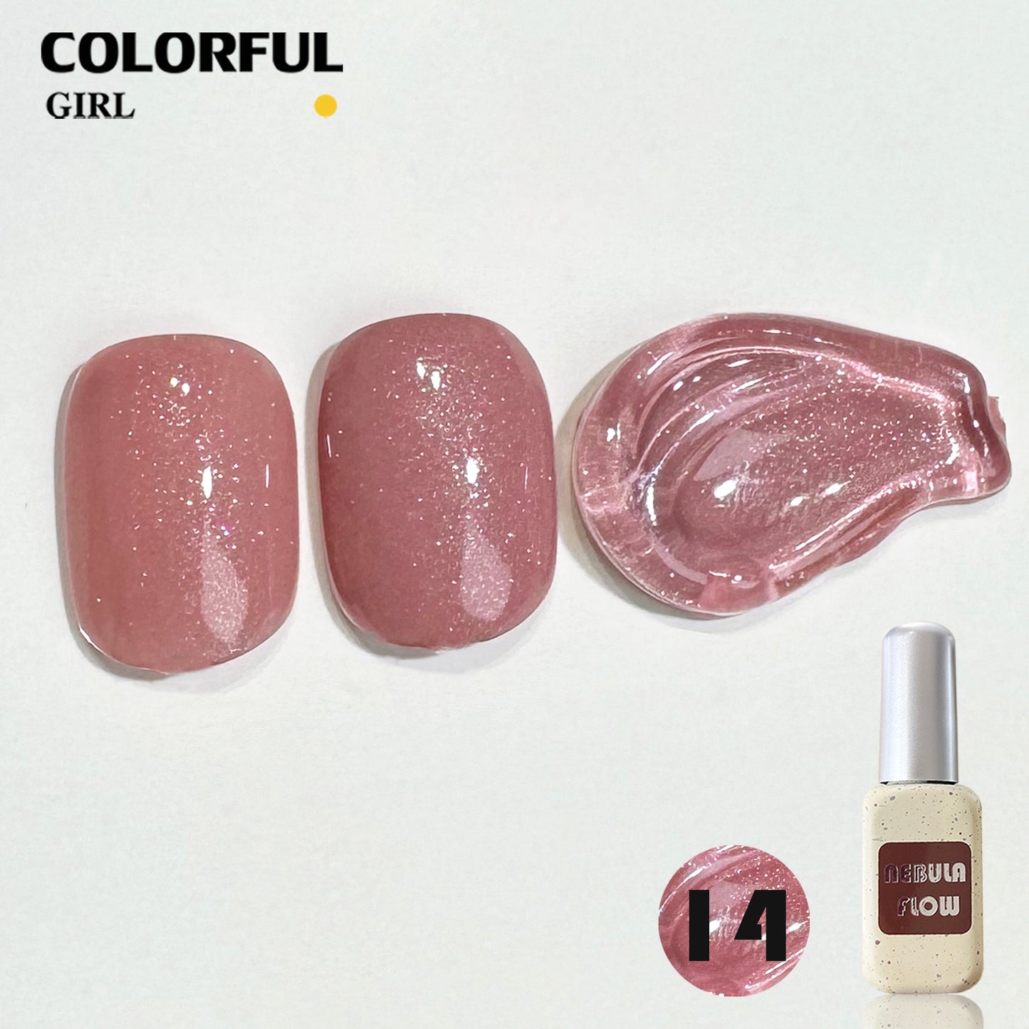 【พร้อมส่ง】NF-018|24สี สีเจลชิมเมอร์ แบบแยกขวด NebulNFlow|สีโทนชมพู สีเจล วิบวับ สวยมาก ต้องอบ