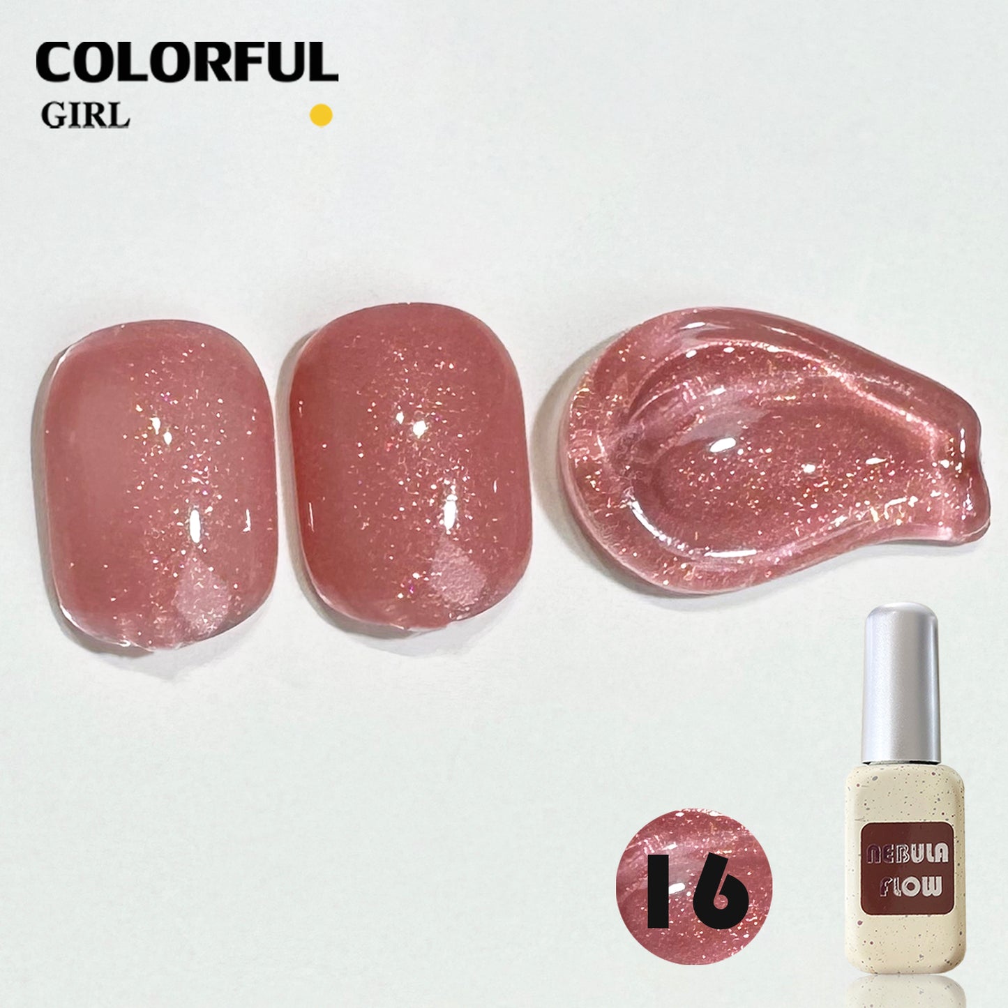 【พร้อมส่ง】NF-018|24สี สีเจลชิมเมอร์ แบบแยกขวด NebulNFlow|สีโทนชมพู สีเจล วิบวับ สวยมาก ต้องอบ