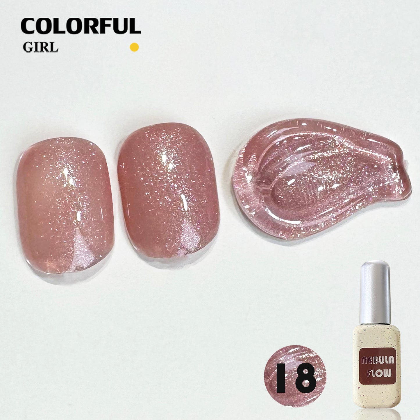 【พร้อมส่ง】NF-018|24สี สีเจลชิมเมอร์ แบบแยกขวด NebulNFlow|สีโทนชมพู สีเจล วิบวับ สวยมาก ต้องอบ