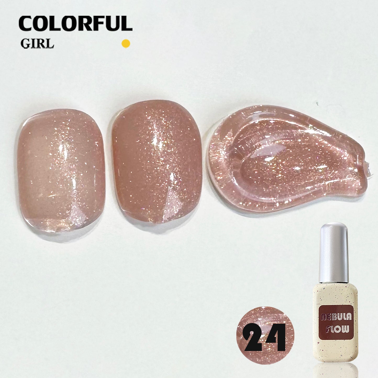 【พร้อมส่ง】NF-018|24สี สีเจลชิมเมอร์ แบบแยกขวด NebulNFlow|สีโทนชมพู สีเจล วิบวับ สวยมาก ต้องอบ