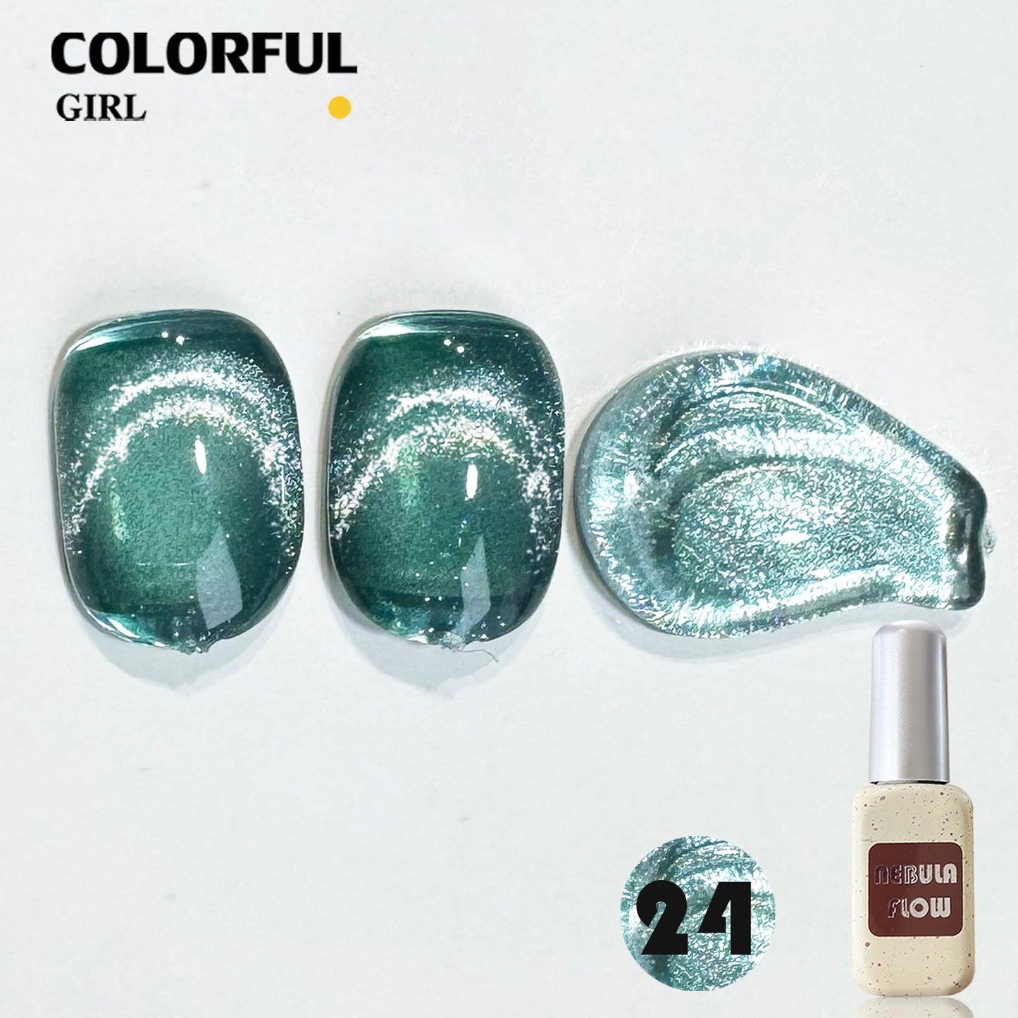 【พร้อมส่ง】NF-021|เบอร์ 1-24 สีเจลแคทอาย แบบแยกขวด NebulNFlow | สีแน่น ต้องอบ ส่งไว วิบวับ สีลูกแก้ว สวยมาก