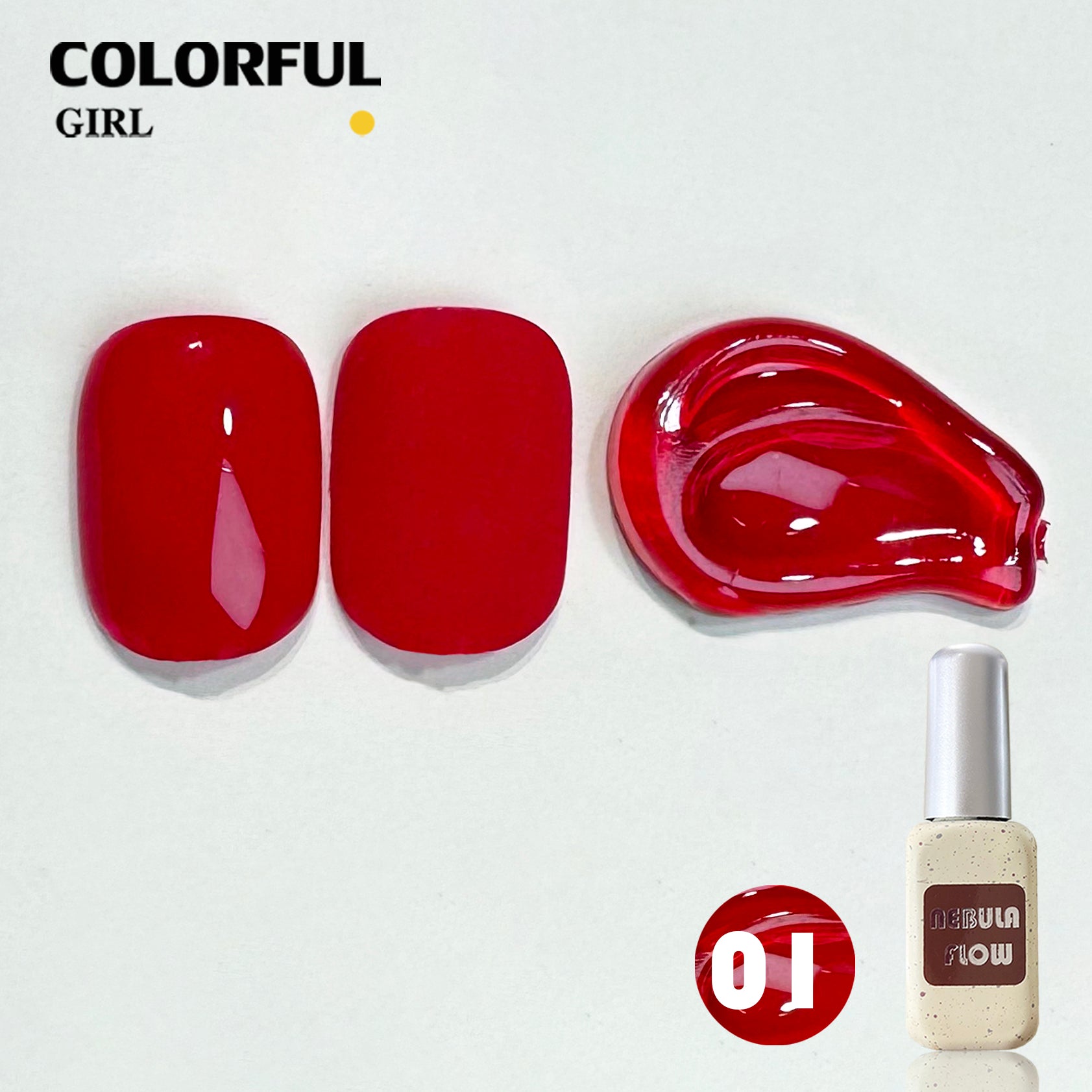 NebulNFlow เบอร์ 1-24 สี เจลสีแดง แบบแยกขวด |สีเจลไซรัป /สีเจลกลิซเตอร์/สีเจลสีพื้น/สีเจลแคทอาย