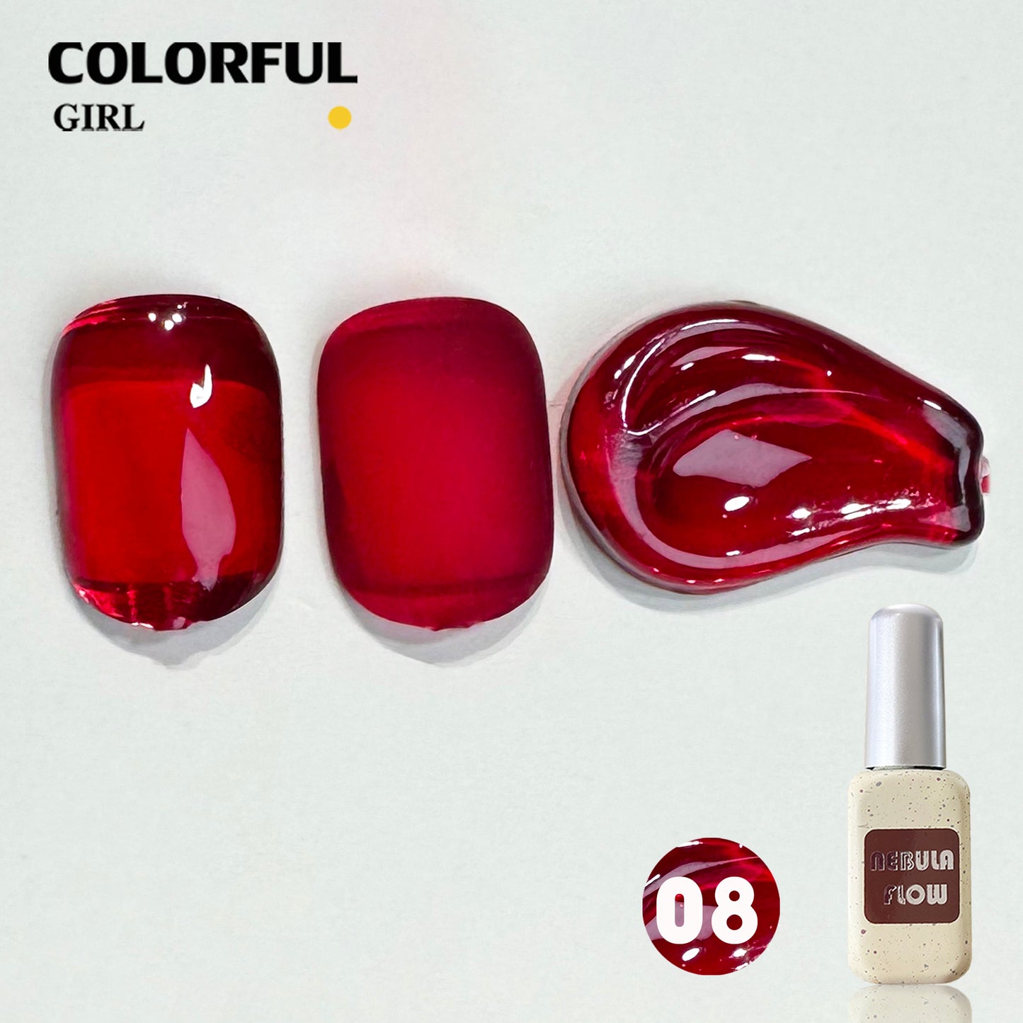 【พร้อมส่ง】NF-022| เบอร์ 1-24 สีเจลสีแดง แบบแยกขวด NebulNFlow|สีเจลไซรัป /สีเจลกลิซเตอร์/สีเจลสีพื้น/สีเจลแคทอาย ต้องอบ  สีแน่น วิบวับ สวยมาก