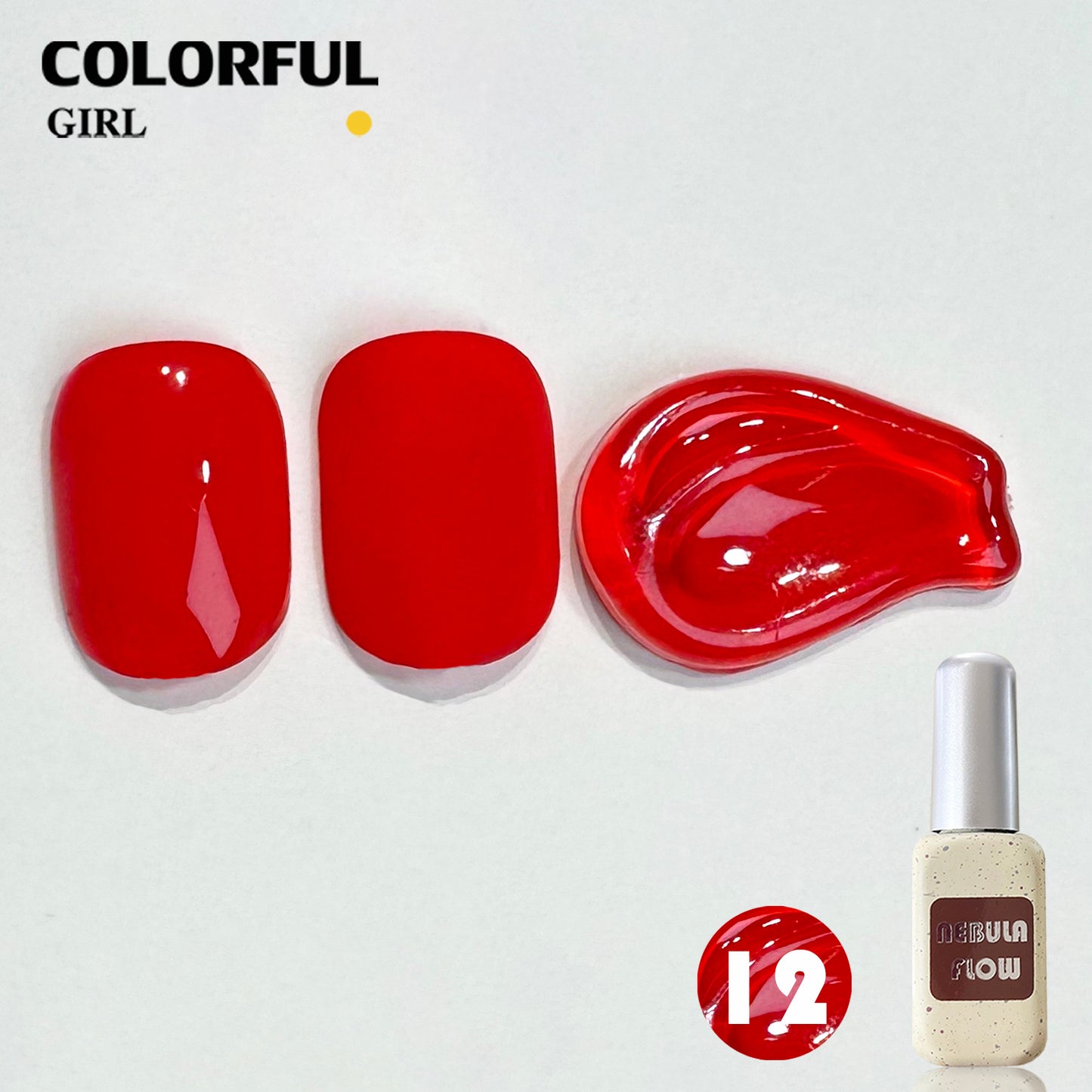 【พร้อมส่ง】NF-022| เบอร์ 1-24 สีเจลสีแดง แบบแยกขวด NebulNFlow|สีเจลไซรัป /สีเจลกลิซเตอร์/สีเจลสีพื้น/สีเจลแคทอาย ต้องอบ  สีแน่น วิบวับ สวยมาก