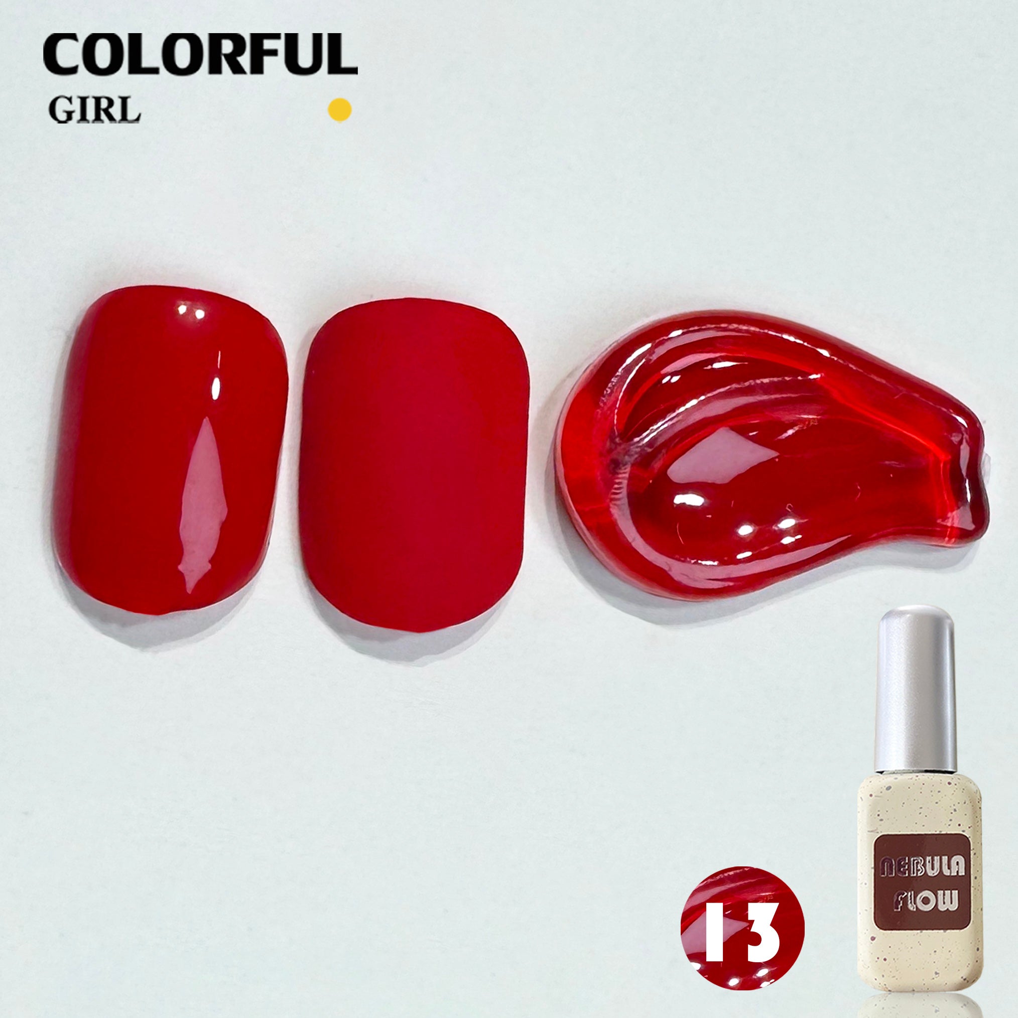 NebulNFlow เบอร์ 1-24 สี เจลสีแดง แบบแยกขวด |สีเจลไซรัป /สีเจลกลิซเตอร์/สีเจลสีพื้น/สีเจลแคทอาย