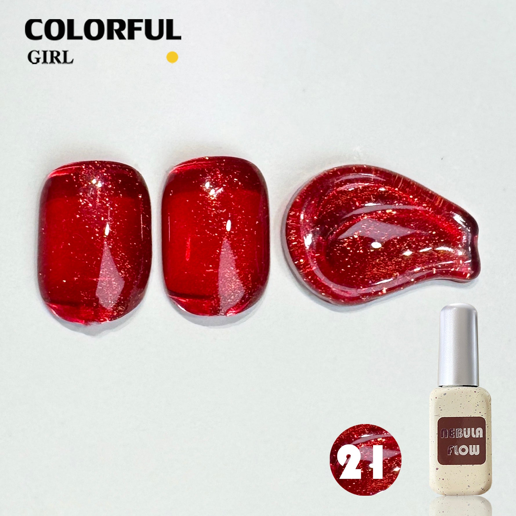 NebulNFlow เบอร์ 1-24 สี เจลสีแดง แบบแยกขวด |สีเจลไซรัป /สีเจลกลิซเตอร์/สีเจลสีพื้น/สีเจลแคทอาย
