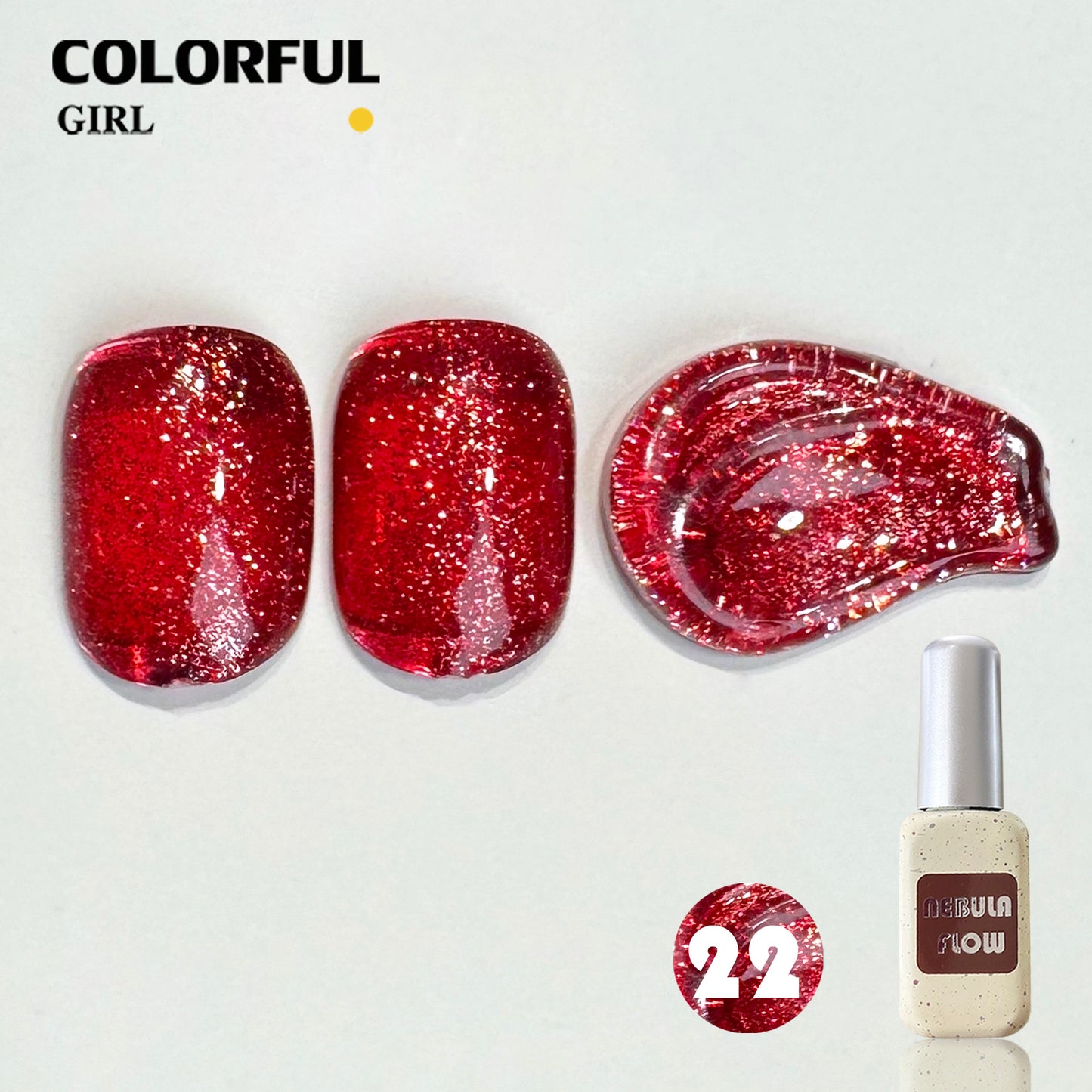 【พร้อมส่ง】NF-022| เบอร์ 1-24 สีเจลสีแดง แบบแยกขวด NebulNFlow|สีเจลไซรัป /สีเจลกลิซเตอร์/สีเจลสีพื้น/สีเจลแคทอาย ต้องอบ  สีแน่น วิบวับ สวยมาก