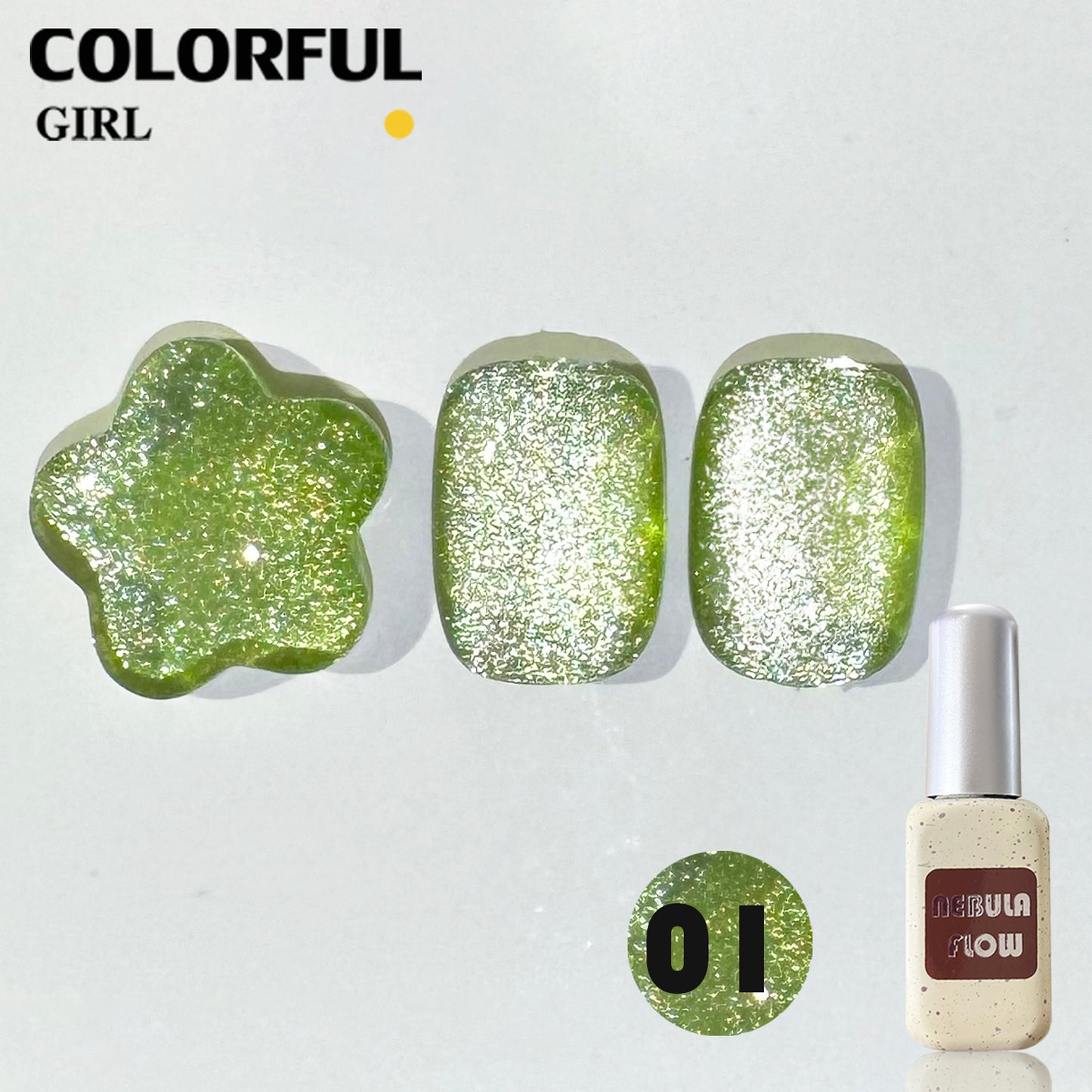 【พร้อมส่ง】NF-001|แบบแยกขวด เบอร์ 1-12 สีลูกแก้ว NebulNFlow |cat eye สีแน่น วิบวับ สวยมาก ต้องอบ ส่งไว
