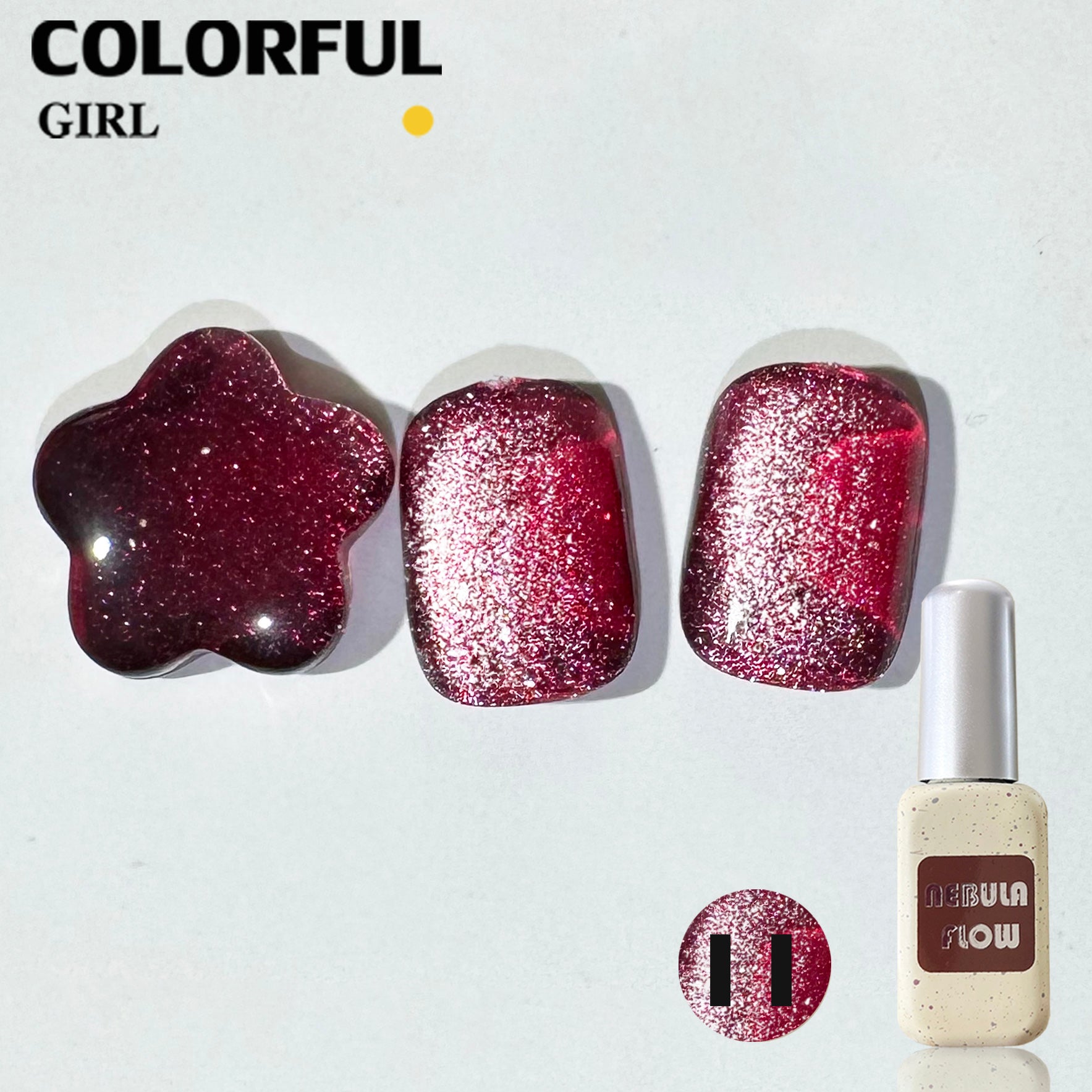 NebulNFlow สีลูกแก้ว แบบแยกขวด เบอร์ 1-12 | cat eye สีแน่น วิบวับ