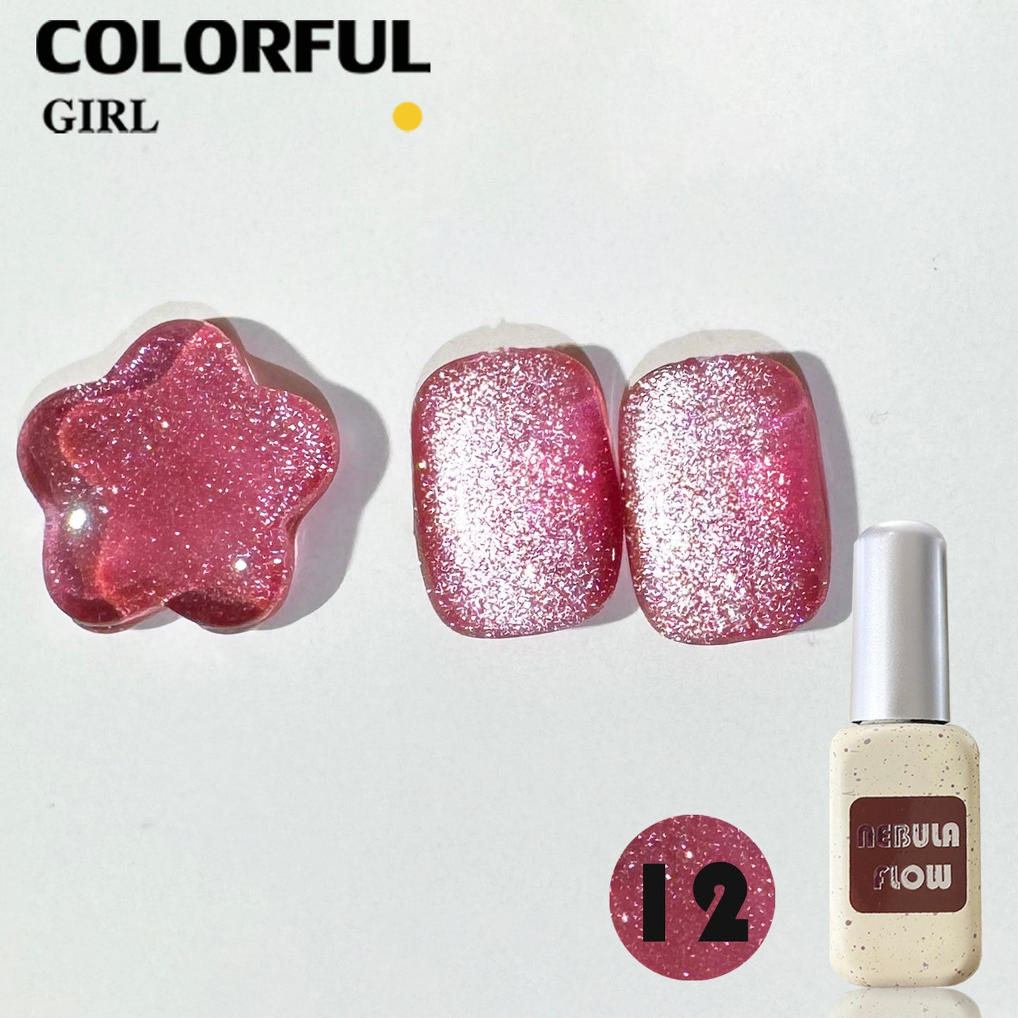 【พร้อมส่ง】NF-001|แบบแยกขวด เบอร์ 1-12 สีลูกแก้ว NebulNFlow |cat eye สีแน่น วิบวับ สวยมาก ต้องอบ ส่งไว