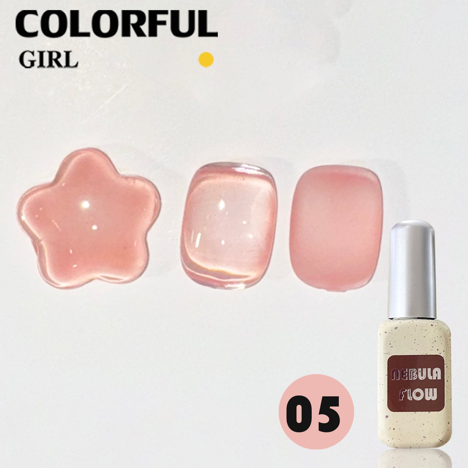 NebulNFlow สีไซรัป แบบแยกขวด เบอร์ 1-12 | สี Ice Peach สีธรรมชาติ ใกล้เคียงเล็บจริง