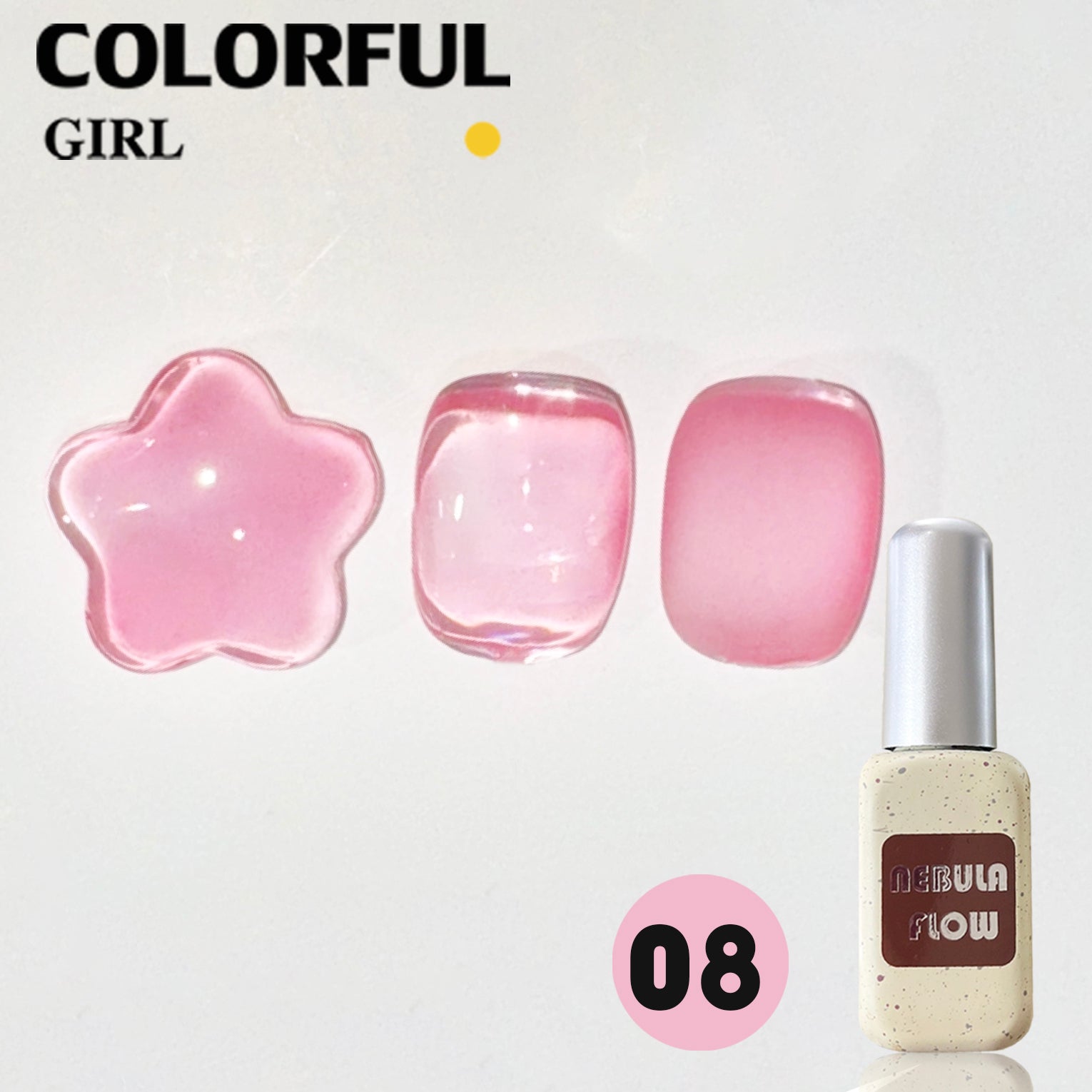 NebulNFlow สีไซรัป แบบแยกขวด เบอร์ 1-12 | สี Ice Peach สีธรรมชาติ ใกล้เคียงเล็บจริง