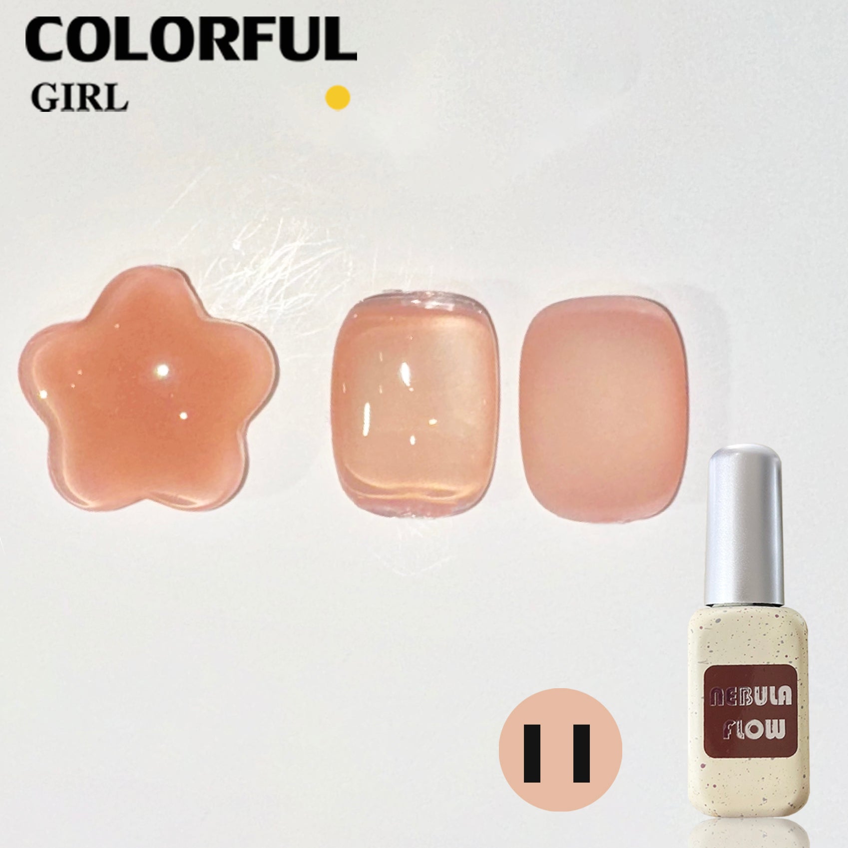 NebulNFlow สีไซรัป แบบแยกขวด เบอร์ 1-12 | สี Ice Peach สีธรรมชาติ ใกล้เคียงเล็บจริง