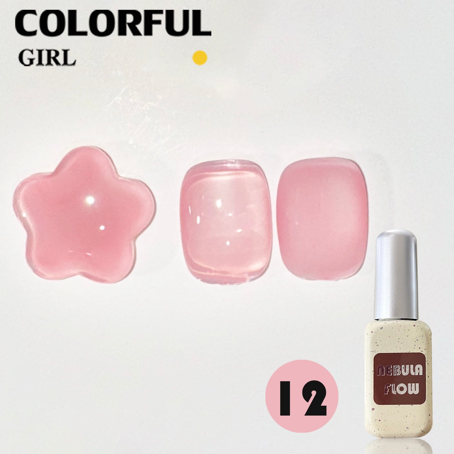 NebulNFlow สีไซรัป แบบแยกขวด เบอร์ 1-12 | สี Ice Peach สีธรรมชาติ ใกล้เคียงเล็บจริง