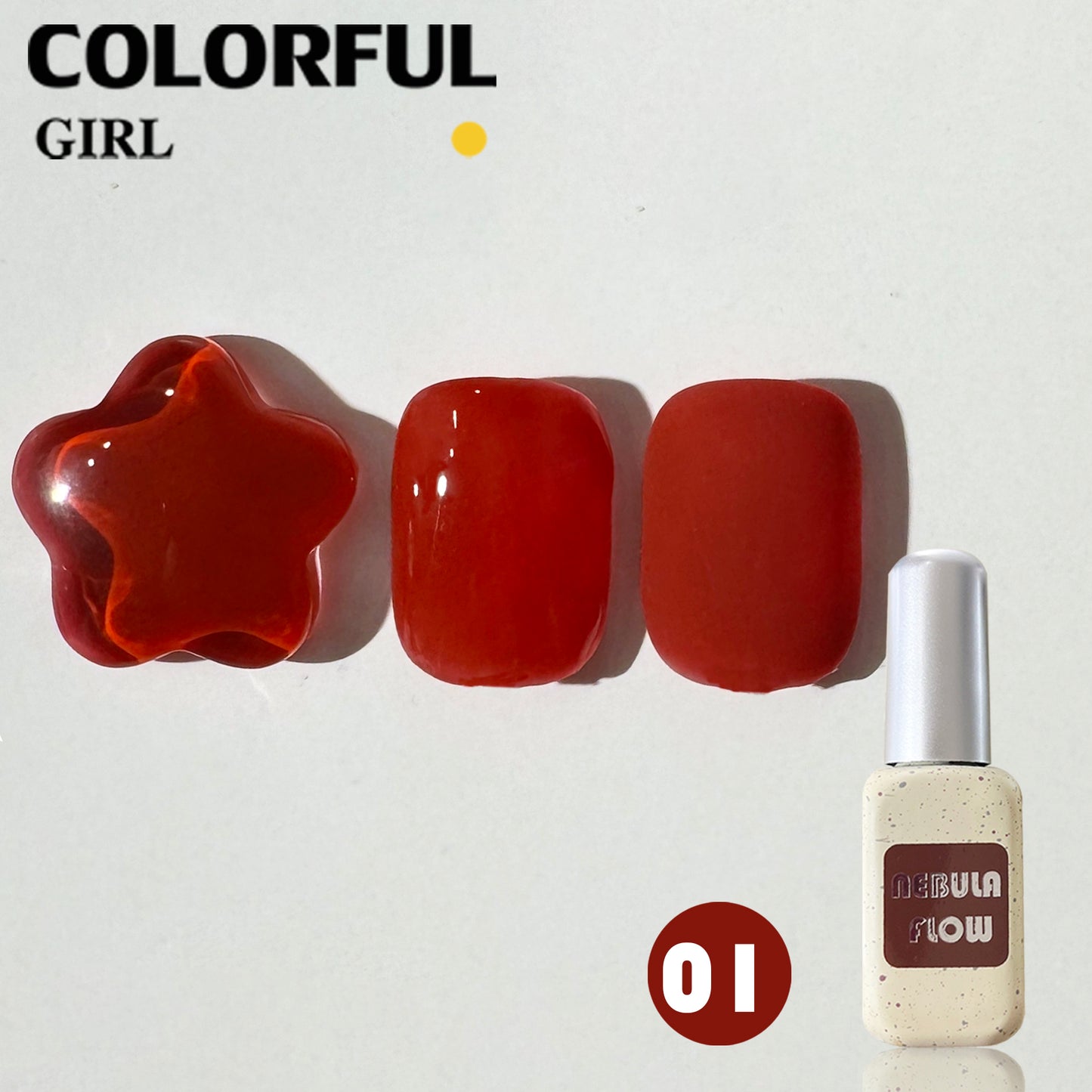 【พร้อมส่ง】NF-007|เบอร์ 1-12 แบบแยกขวด สีเจลสีแดง NebulNFlow| สีเจลสีพื้น/สีเจลแคทอาย/สีเจลกลิซเตอร์/สีเจลไซรัป วิบวับ สีแน่น ต้องอบ สวยมาก "
