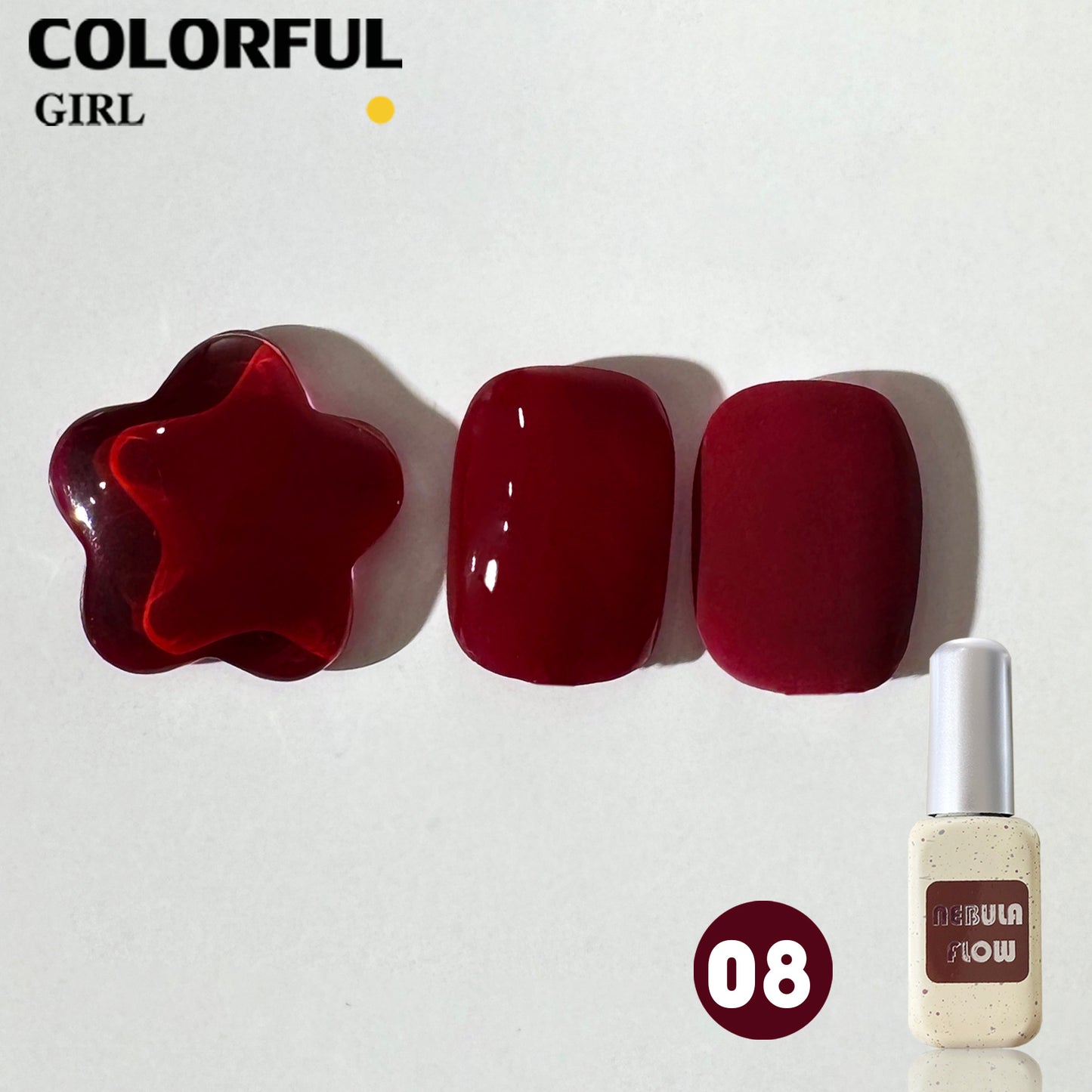 【พร้อมส่ง】NF-007|เบอร์ 1-12 แบบแยกขวด สีเจลสีแดง NebulNFlow| สีเจลสีพื้น/สีเจลแคทอาย/สีเจลกลิซเตอร์/สีเจลไซรัป วิบวับ สีแน่น ต้องอบ สวยมาก "