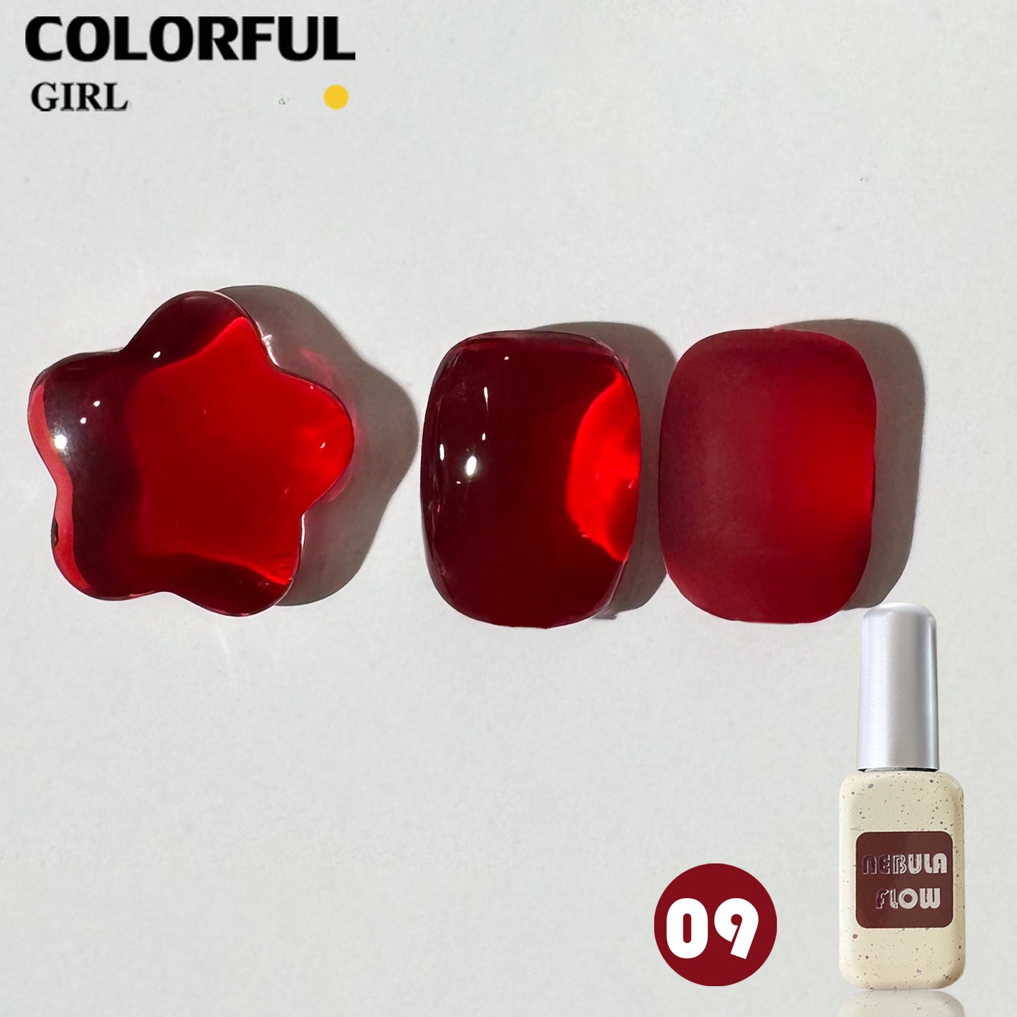【พร้อมส่ง】NF-007|เบอร์ 1-12 แบบแยกขวด สีเจลสีแดง NebulNFlow| สีเจลสีพื้น/สีเจลแคทอาย/สีเจลกลิซเตอร์/สีเจลไซรัป วิบวับ สีแน่น ต้องอบ สวยมาก "