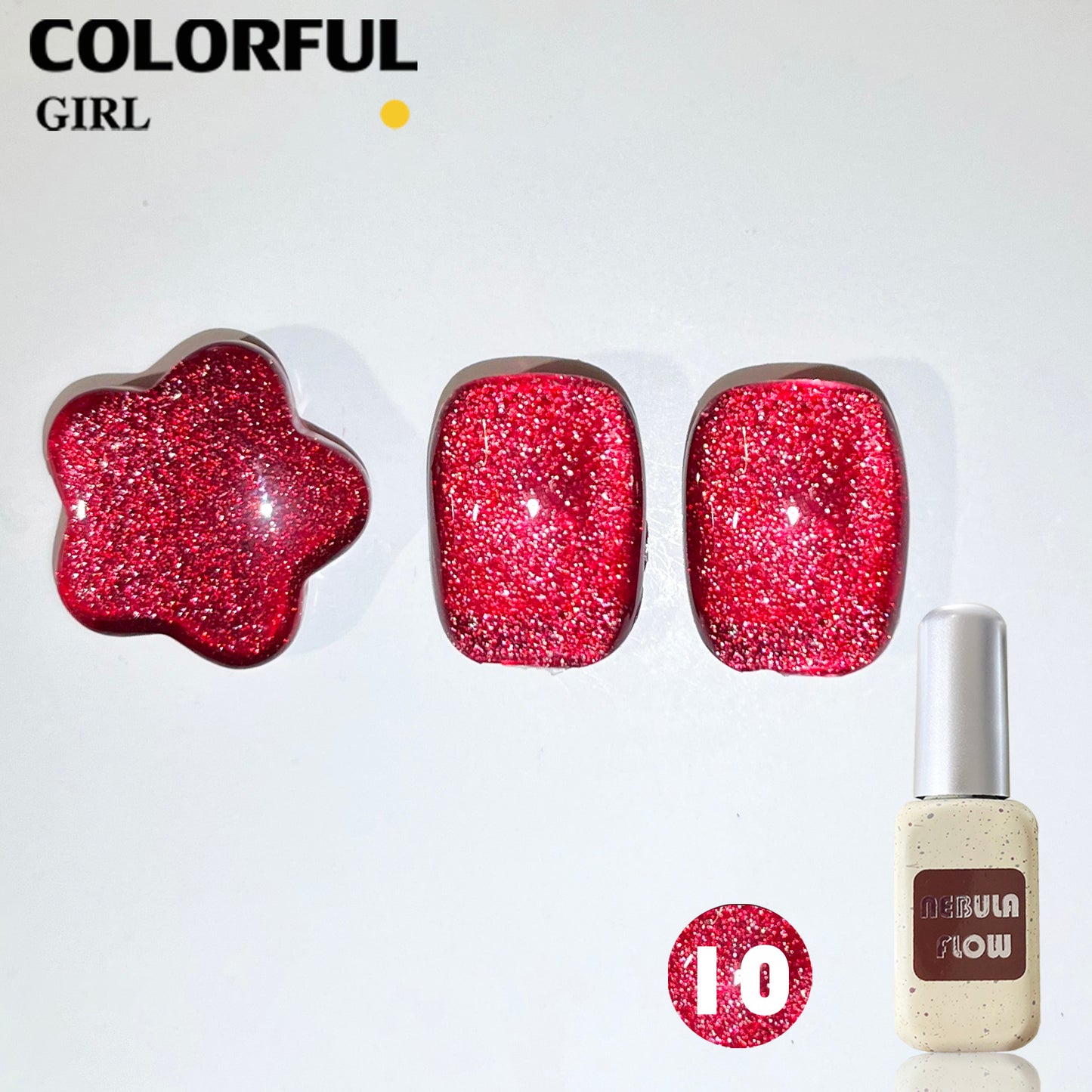 【พร้อมส่ง】NF-007|เบอร์ 1-12 แบบแยกขวด สีเจลสีแดง NebulNFlow| สีเจลสีพื้น/สีเจลแคทอาย/สีเจลกลิซเตอร์/สีเจลไซรัป วิบวับ สีแน่น ต้องอบ สวยมาก "