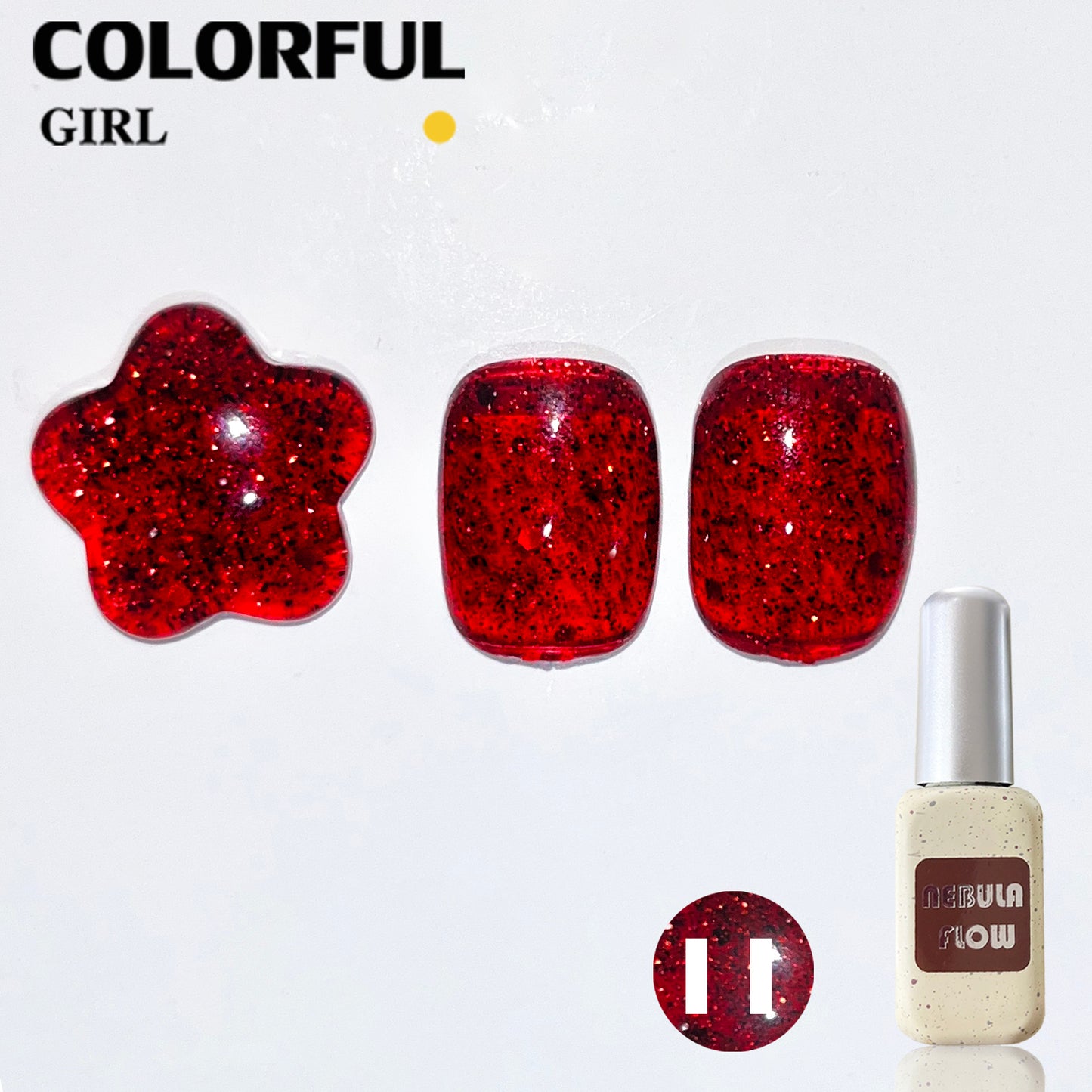 【พร้อมส่ง】NF-007|เบอร์ 1-12 แบบแยกขวด สีเจลสีแดง NebulNFlow| สีเจลสีพื้น/สีเจลแคทอาย/สีเจลกลิซเตอร์/สีเจลไซรัป วิบวับ สีแน่น ต้องอบ สวยมาก "