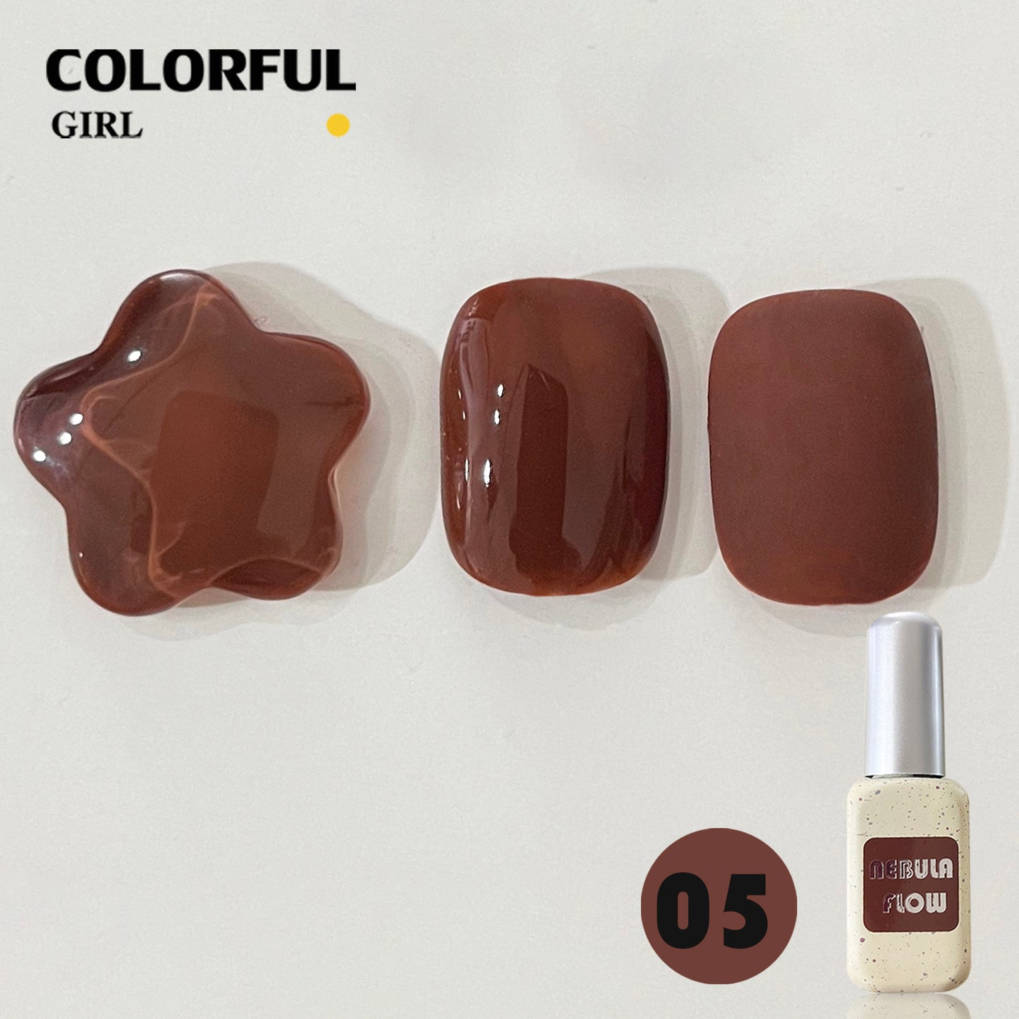 【พร้อมส่ง】 NF-009|12สี แบบแยกขวด สีเจลสีน้ำตาล NebulNFlow|     สีเจลสีพื้น/ สีเจลกลิซเตอร์/สีเจลไซรัป  วิบวับ สวยมาก สีแน่น ต้องอบ