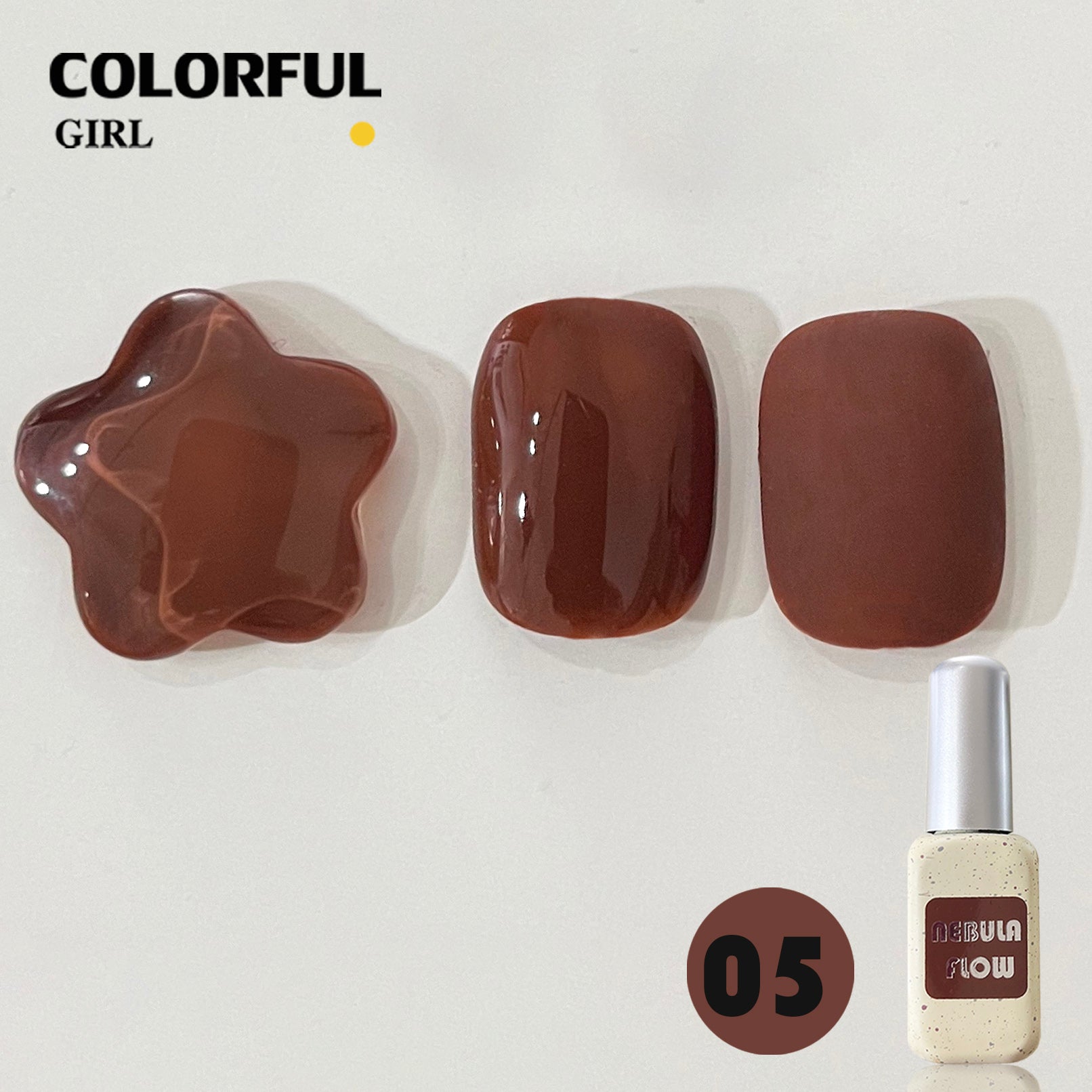 【พร้อมส่ง】 NF-009|12สี แบบแยกขวด สีเจลสีน้ำตาล NebulNFlow| สีเจลสีพื้น/ สีเจลกลิซเตอร์/สีเจลไซรัป วิบวับ สวยมาก สีแน่น ต้องอบ