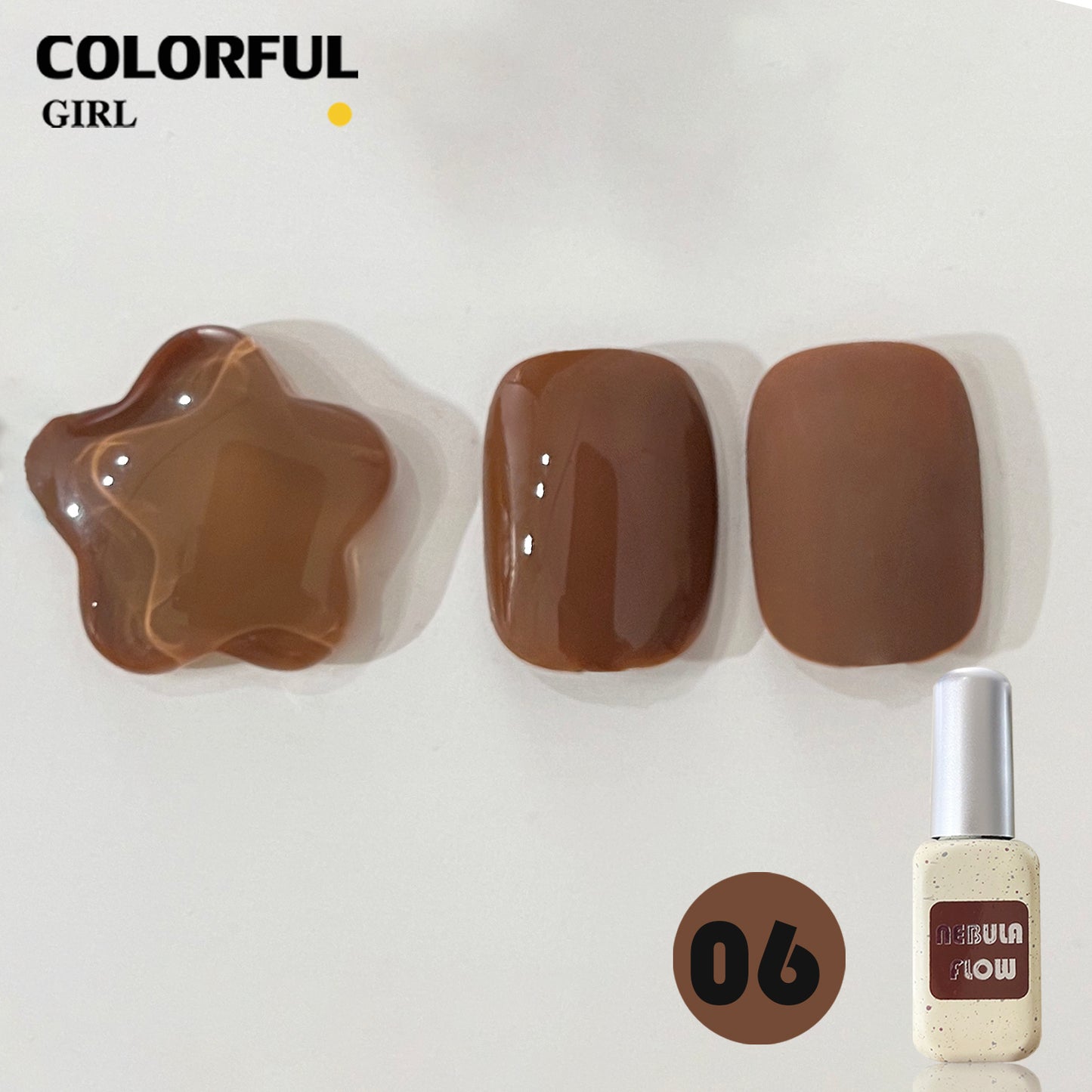 【พร้อมส่ง】 NF-009|12สี แบบแยกขวด สีเจลสีน้ำตาล NebulNFlow|     สีเจลสีพื้น/ สีเจลกลิซเตอร์/สีเจลไซรัป  วิบวับ สวยมาก สีแน่น ต้องอบ