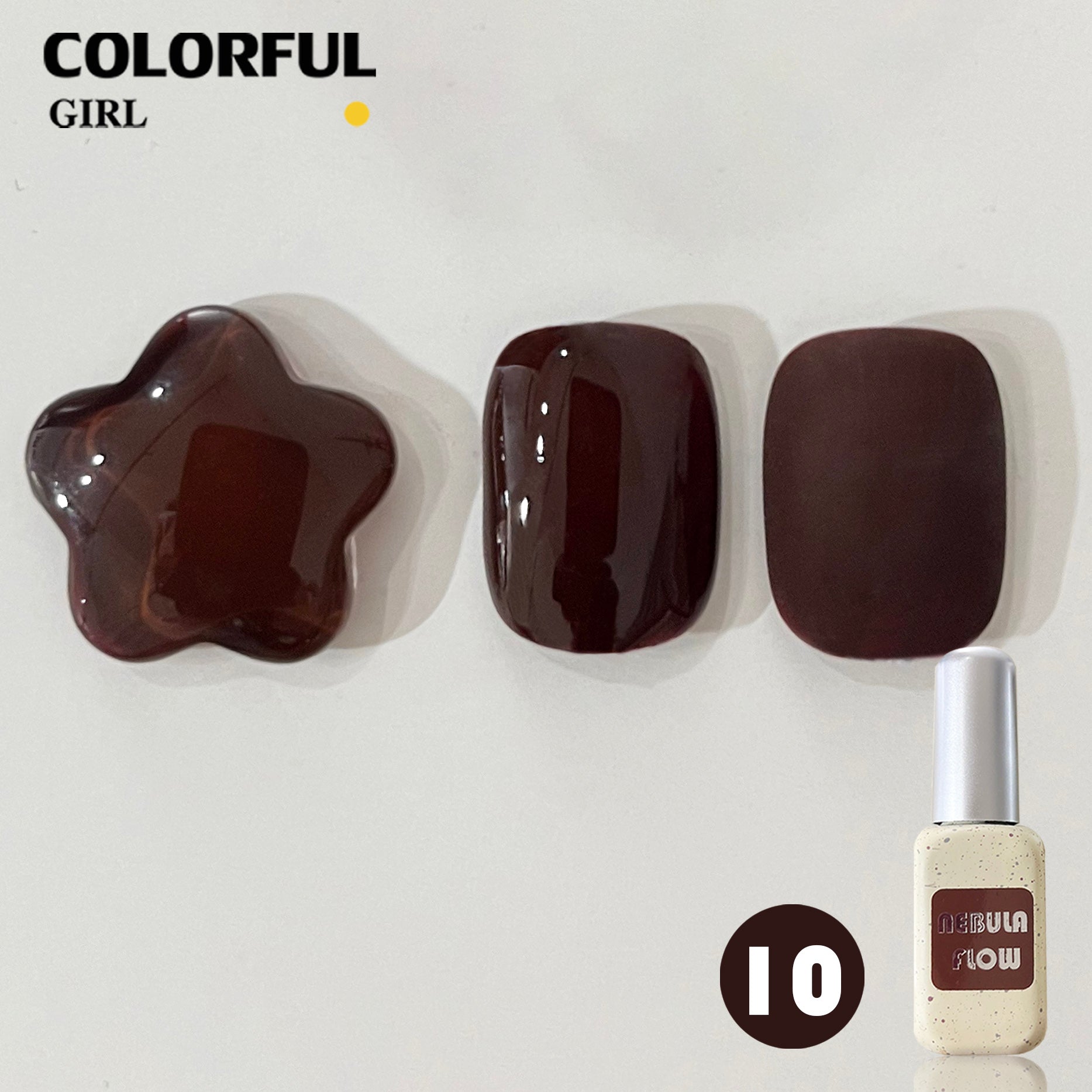 【พร้อมส่ง】 NF-009|12สี แบบแยกขวด สีเจลสีน้ำตาล NebulNFlow| สีเจลสีพื้น/ สีเจลกลิซเตอร์/สีเจลไซรัป วิบวับ สวยมาก สีแน่น ต้องอบ