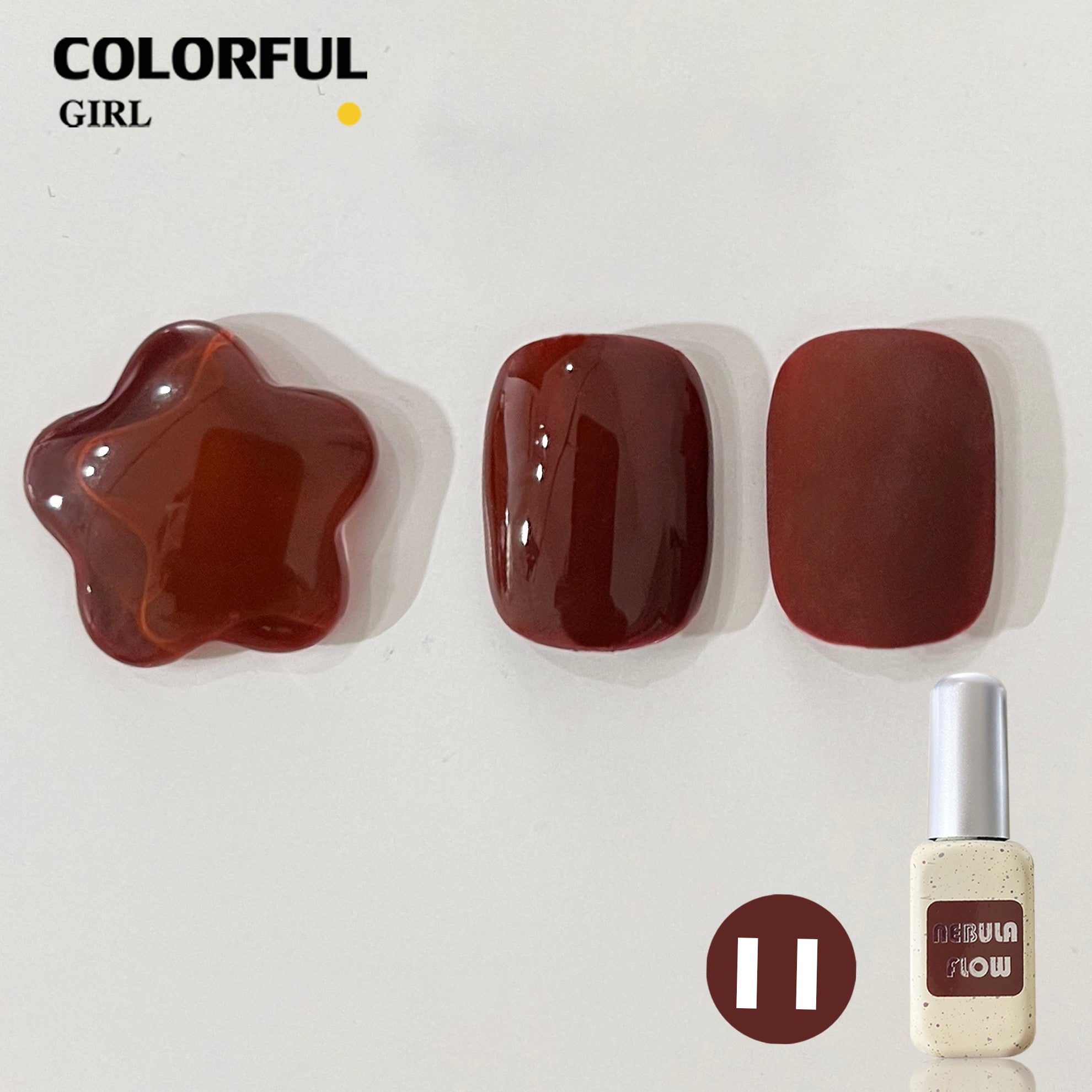 【พร้อมส่ง】 NF-009|12สี แบบแยกขวด สีเจลสีน้ำตาล NebulNFlow| สีเจลสีพื้น/ สีเจลกลิซเตอร์/สีเจลไซรัป วิบวับ สวยมาก สีแน่น ต้องอบ