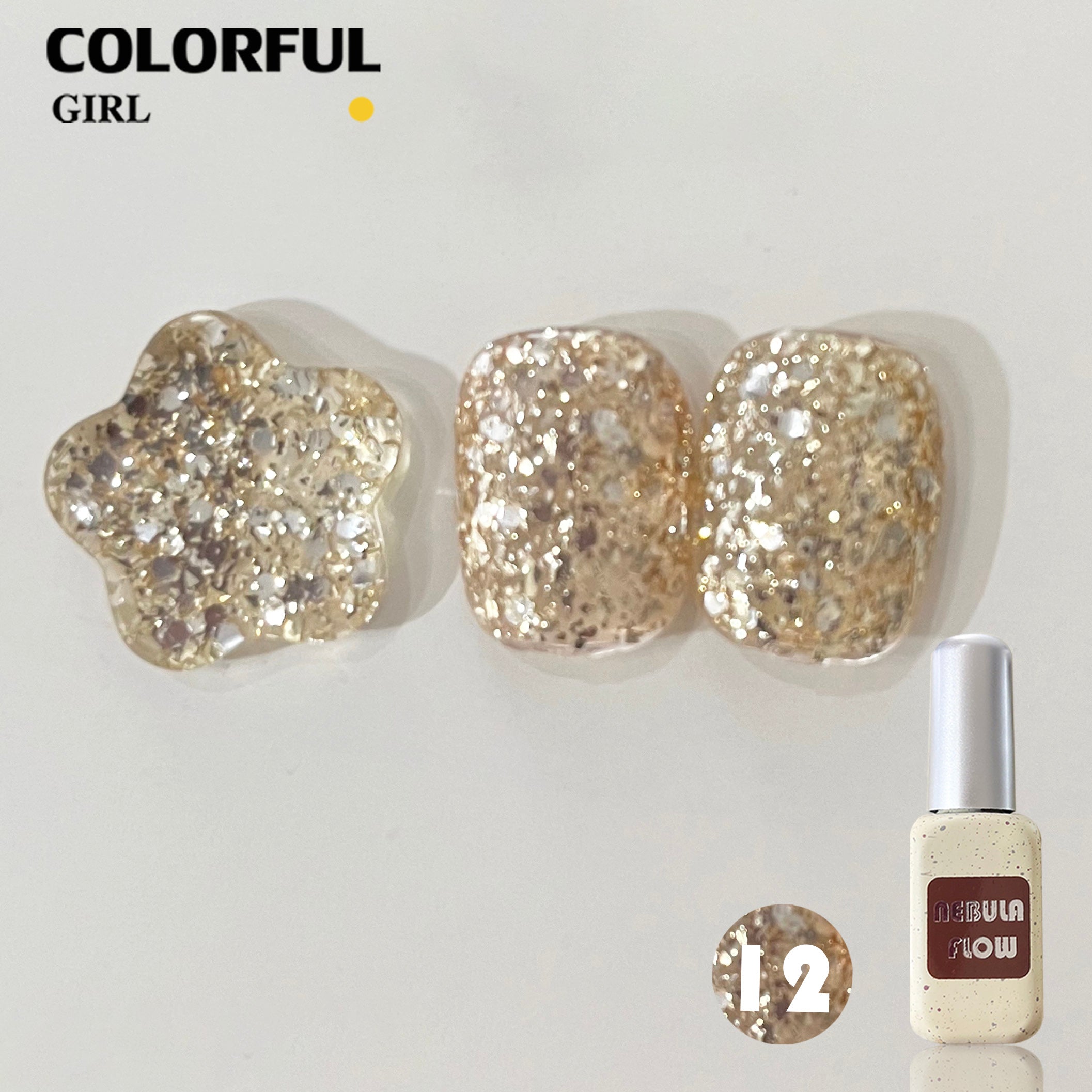 【พร้อมส่ง】 NF-009|12สี แบบแยกขวด สีเจลสีน้ำตาล NebulNFlow| สีเจลสีพื้น/ สีเจลกลิซเตอร์/สีเจลไซรัป วิบวับ สวยมาก สีแน่น ต้องอบ