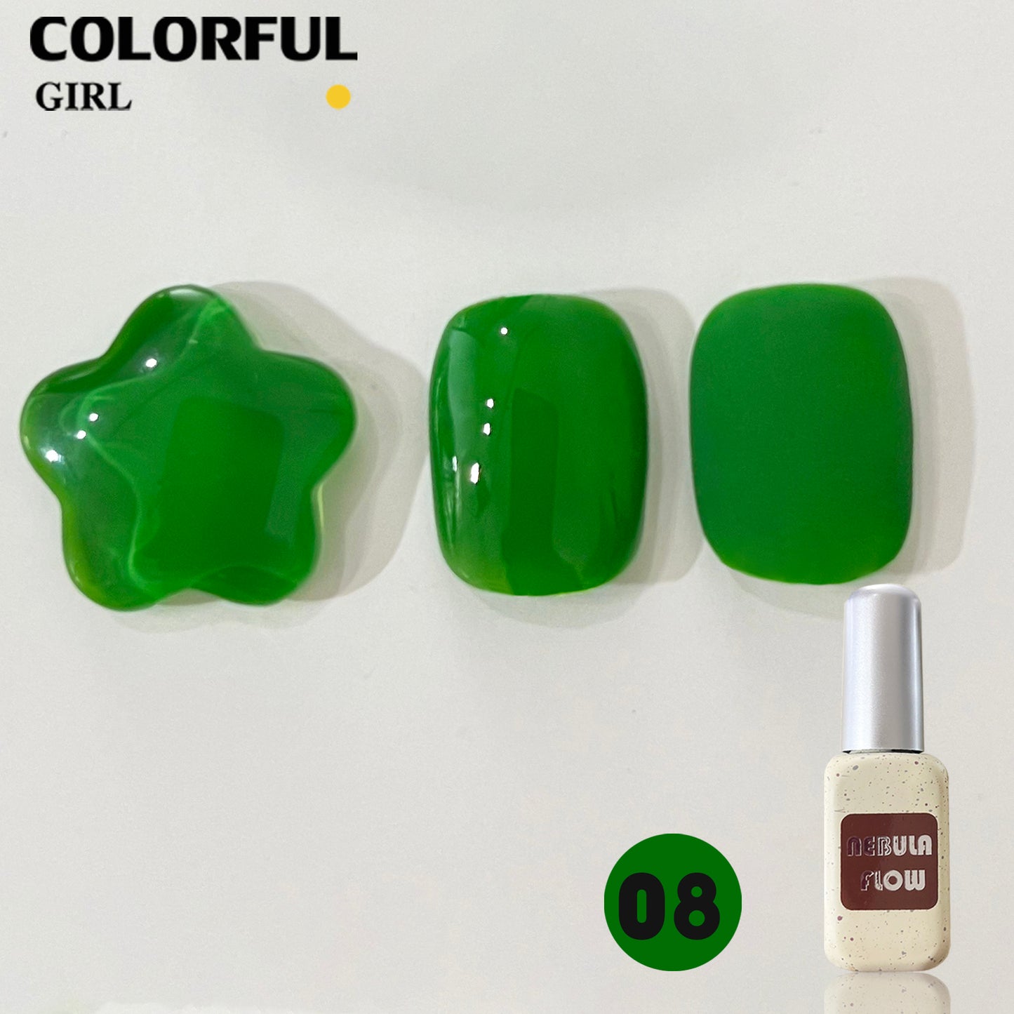 【พร้อมส่ง】NF-010|12สี แบบแยกขวด สีเจลสีเขียว NebulNFlow |สีเจลสีพื้น/สีเจลกลิซเตอร์/ ส่งไว ต้องอบ สีแน่น วิบวับ สวยมาก