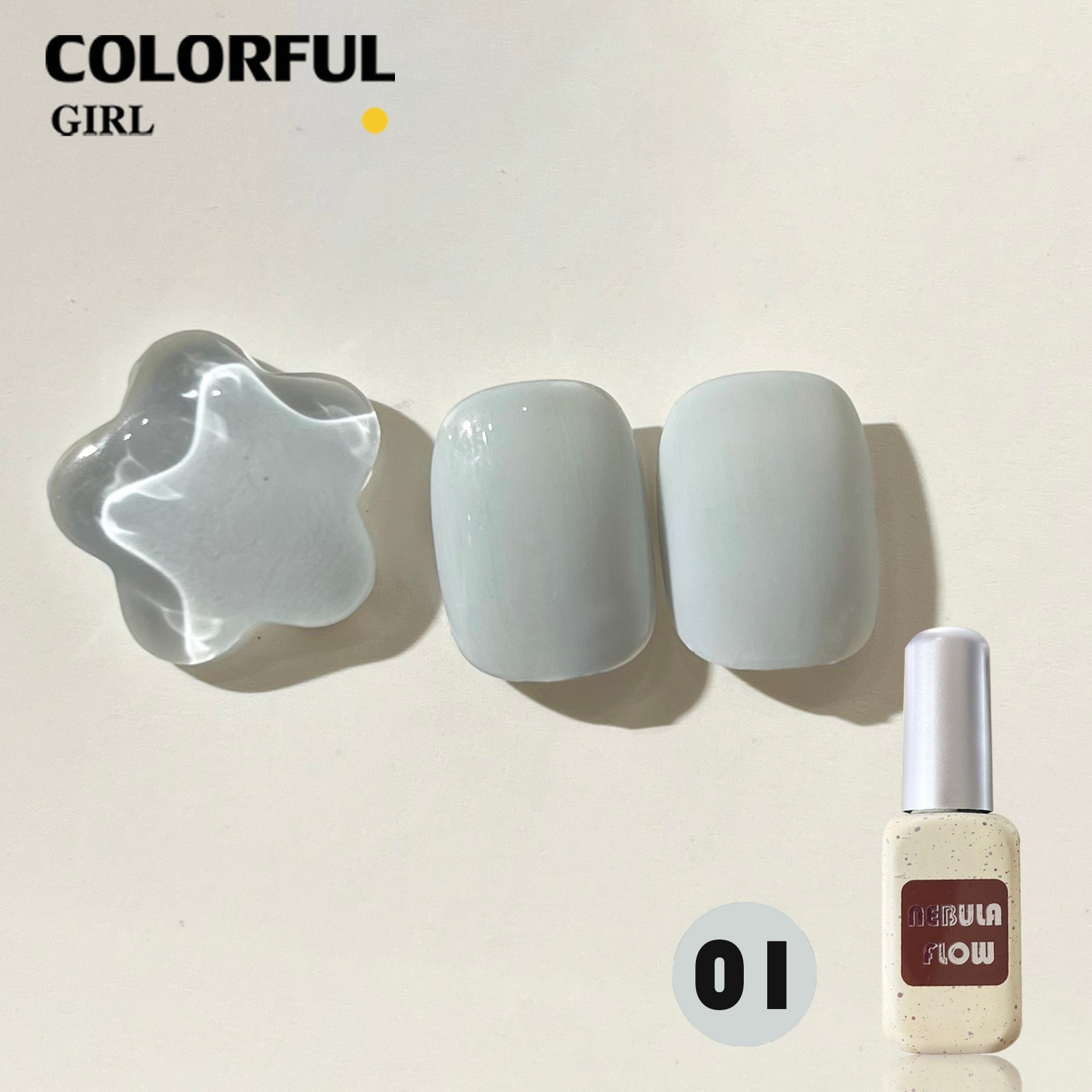 NebulaFlow 12สี แบบแยกขวด |สีเจลสีพื้น/สีเจลกลิซเตอร์ (ชาร์ทโทนน้ำเงิน)
