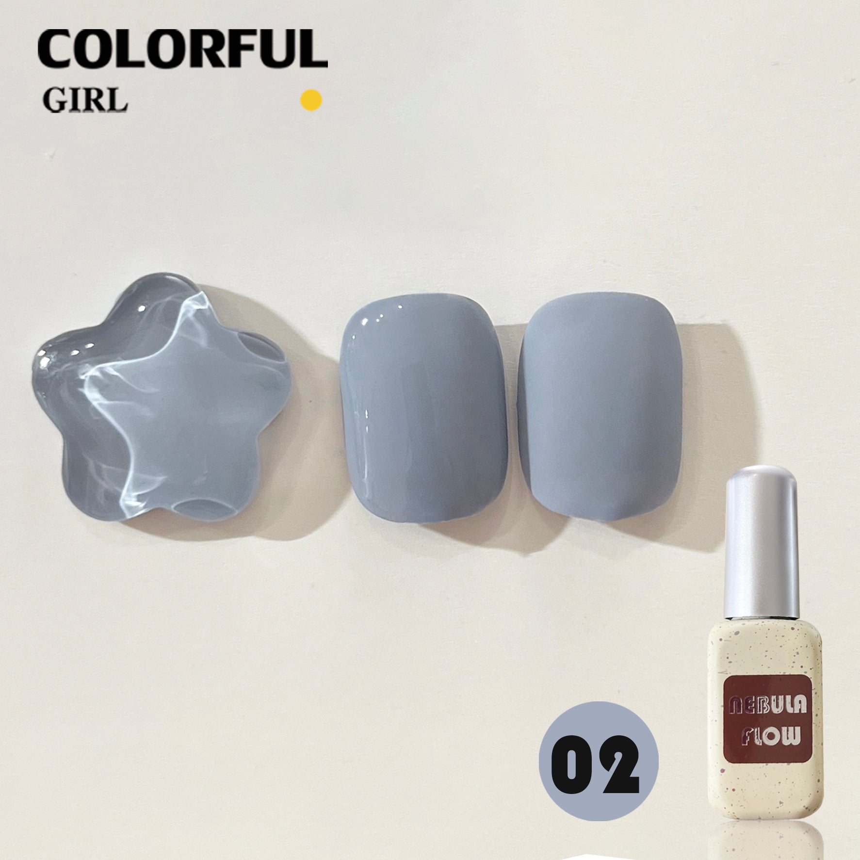 NebulaFlow 12สี แบบแยกขวด |สีเจลสีพื้น/สีเจลกลิซเตอร์ (ชาร์ทโทนน้ำเงิน)