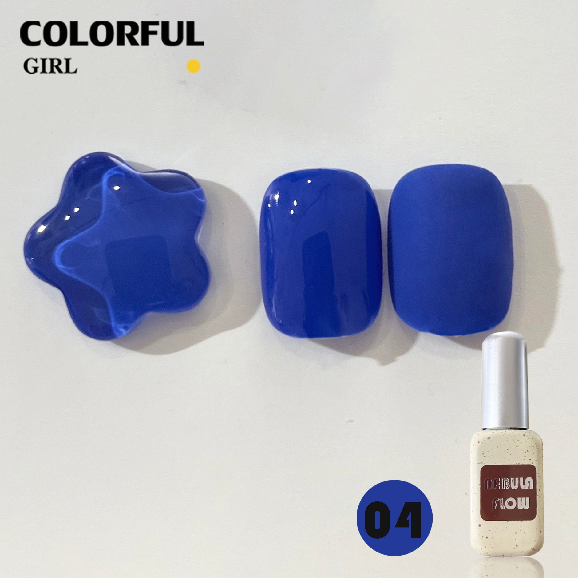 NebulaFlow 12สี แบบแยกขวด |สีเจลสีพื้น/สีเจลกลิซเตอร์ (ชาร์ทโทนน้ำเงิน)