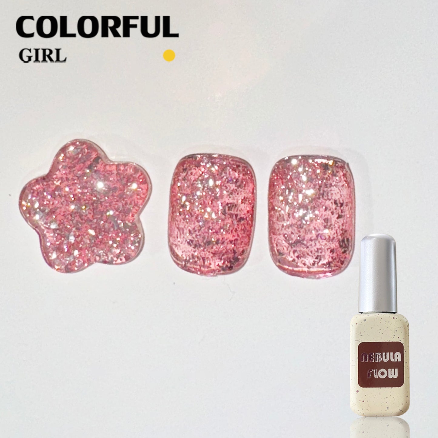 【พร้อมส่ง】NF-012 |12สี แบบแยกขวด สีเจลสีชมพู NebulNFlow| สีเจลกลิซเตอร์/สีเจลสีพื้น/ ต้องอบ สีแน่น วิบวับ สวยมาก