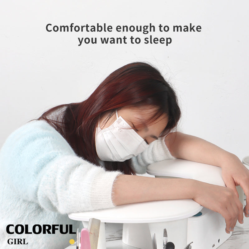 หมอนรองมือรูปตัว U พับได้ แบบพกพา ออกแบบให้นอนเอียงเพื่อบรรเทาความเมื่อยล้าหมอนมือทำเล็บ