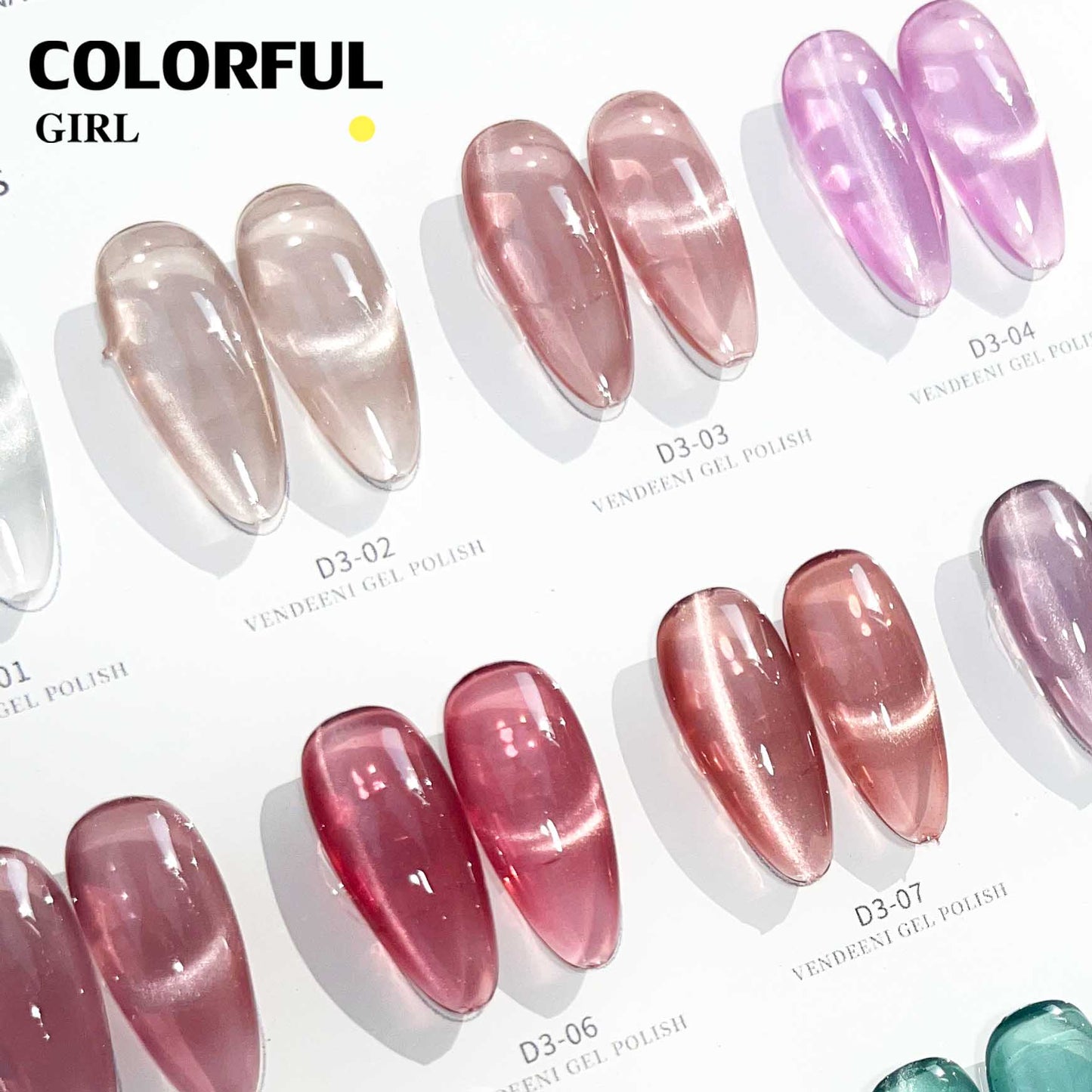 พร้อมส่งในไทย สีลูกแก้ว ฟรีชาร์ทสี Cat eye 《 VENDEENI D-3》12สี สีลูกแก้วแคทอาย สีลูกแก้ว ส่งไว! พร้อมชาร์ทสีค่ะสีแน่นสวยมากเลยนะคะ เอฟเฟกต์มันเงามาก