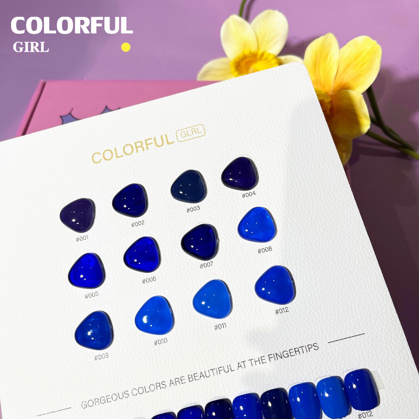 【พร้อมส่ง】 สีทาเล็บเจลColorful girl สี( Colorful girl) สีเจล สีเจลสีพื้น 12สีชุดเจลสีฟ้า แถม ชาร์ทสี